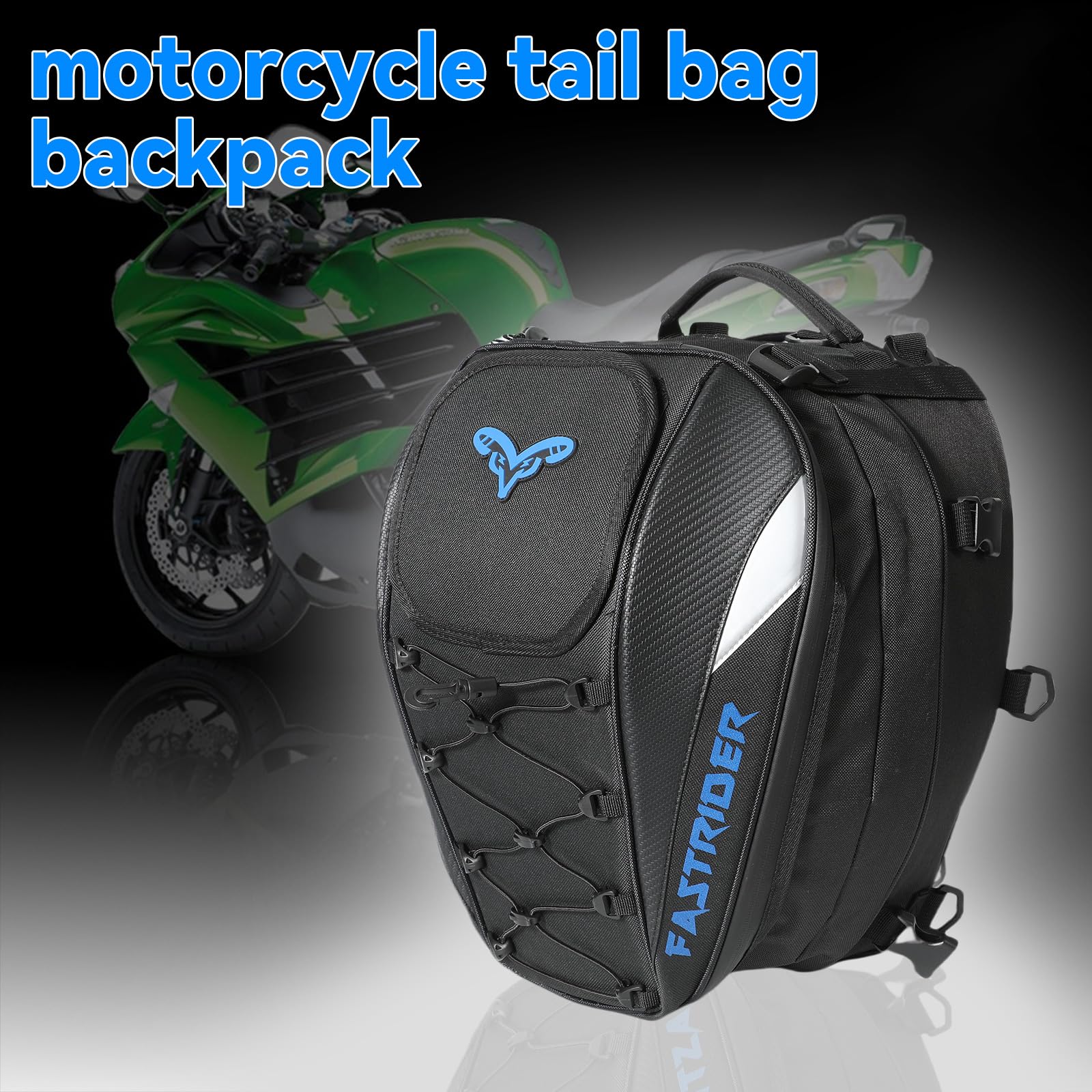 Torba borsa sella moto impermeabile 37L blu