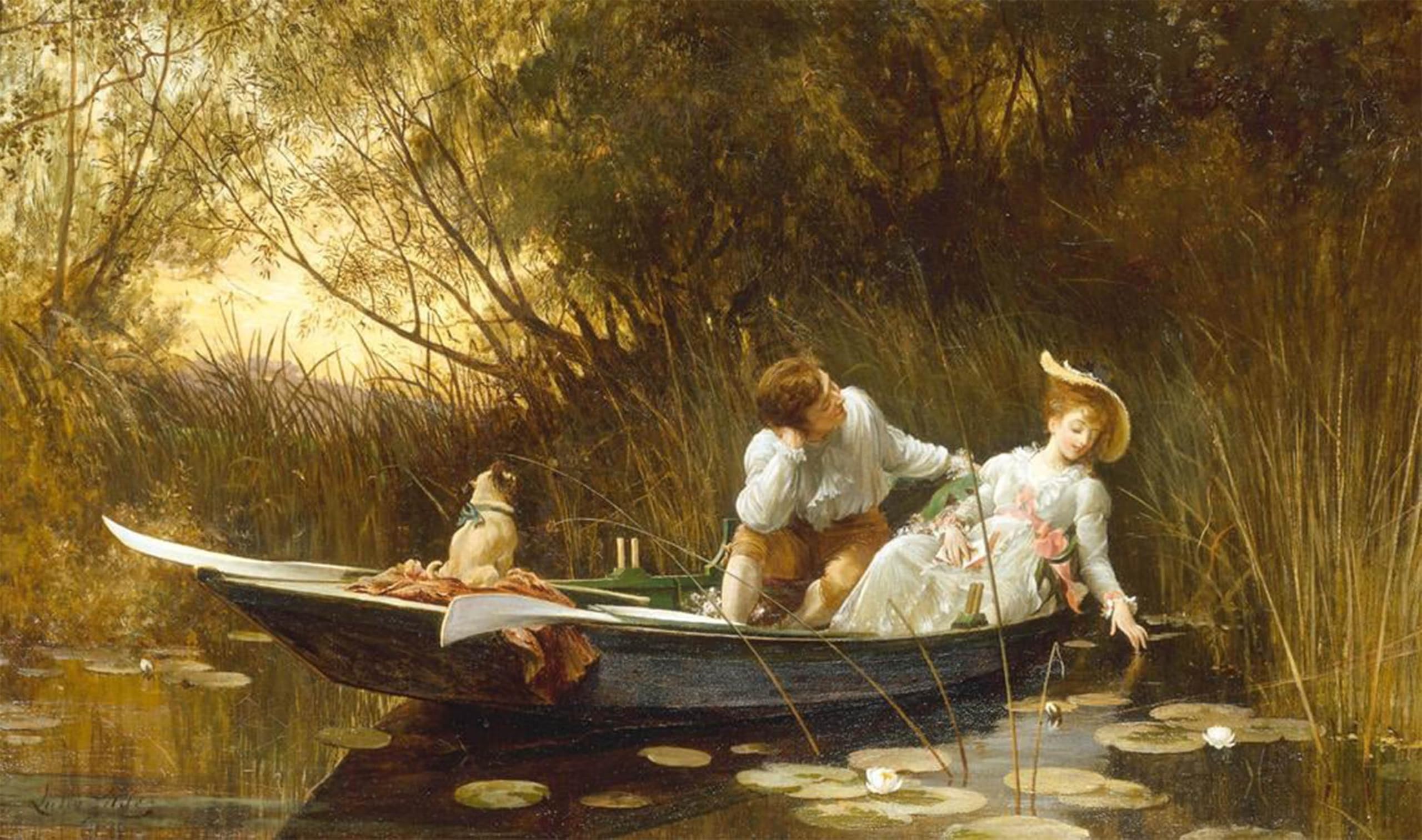 RZHRHJES Famous Painting Poster Art Canvas Print Retro Picture Simpletons the Sweet River by Samuel Luke Fildes Poster Wall Art for Office Decor 60x90cm