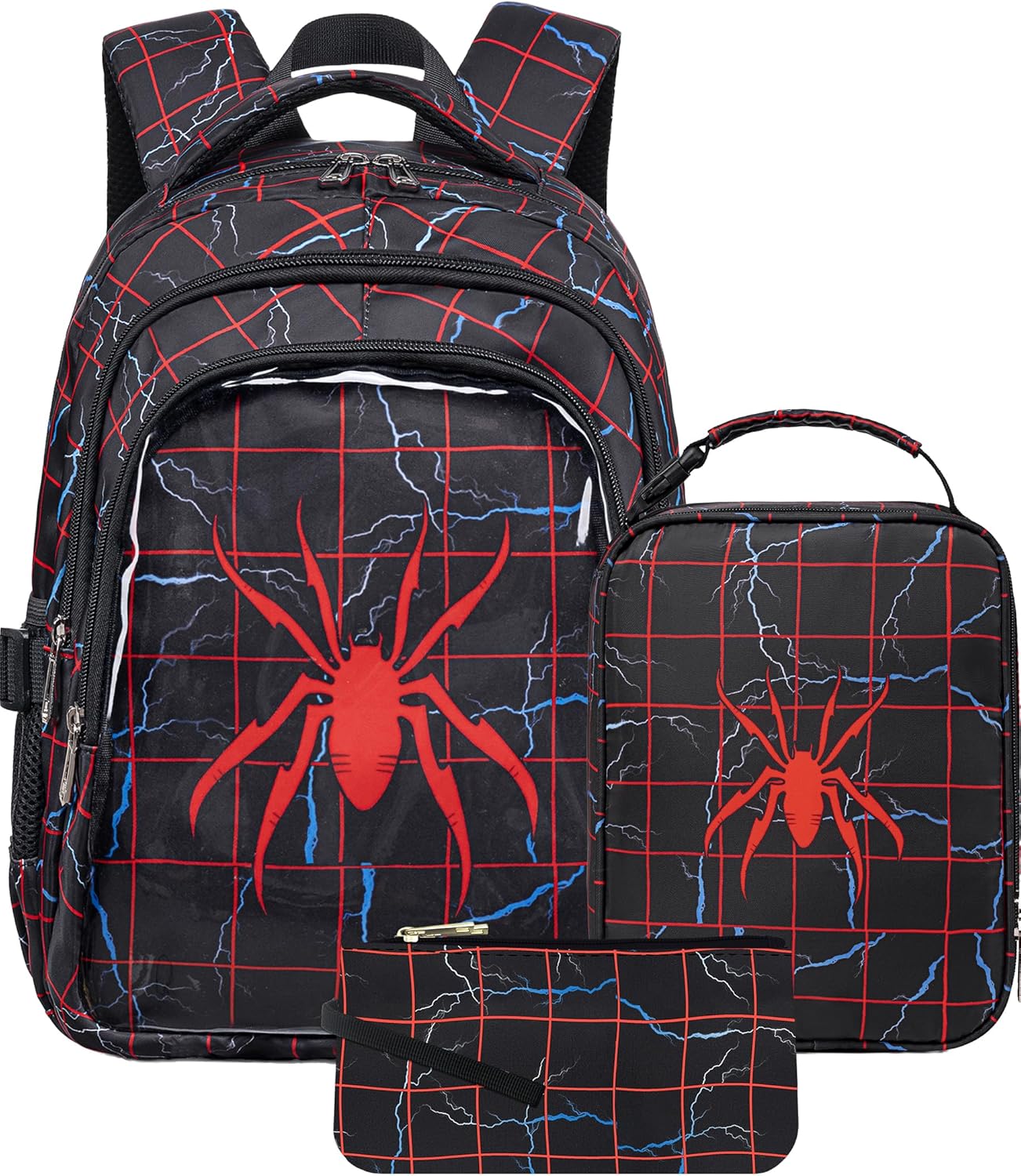 FunnyGifts Kids Backpacks Boys with Lunch Box for Kids School Bookbag with Lunch Bag for Elementary Kindergarten Preschool Age 4-6 6-8 Years Old Mochila Para Niños