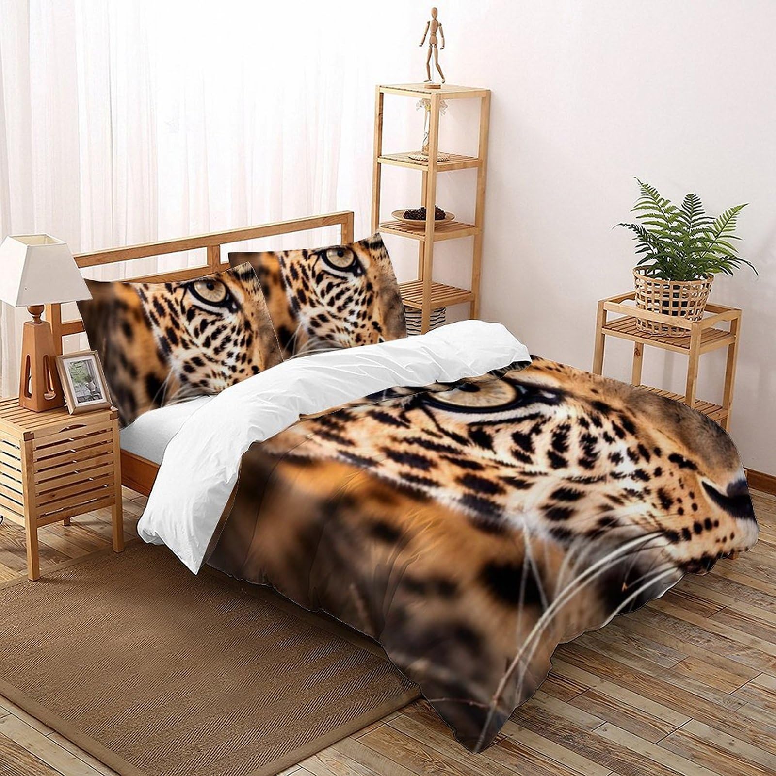 Housse de couette imprimé 3D animaux pour chambre de fille en microfibre King size