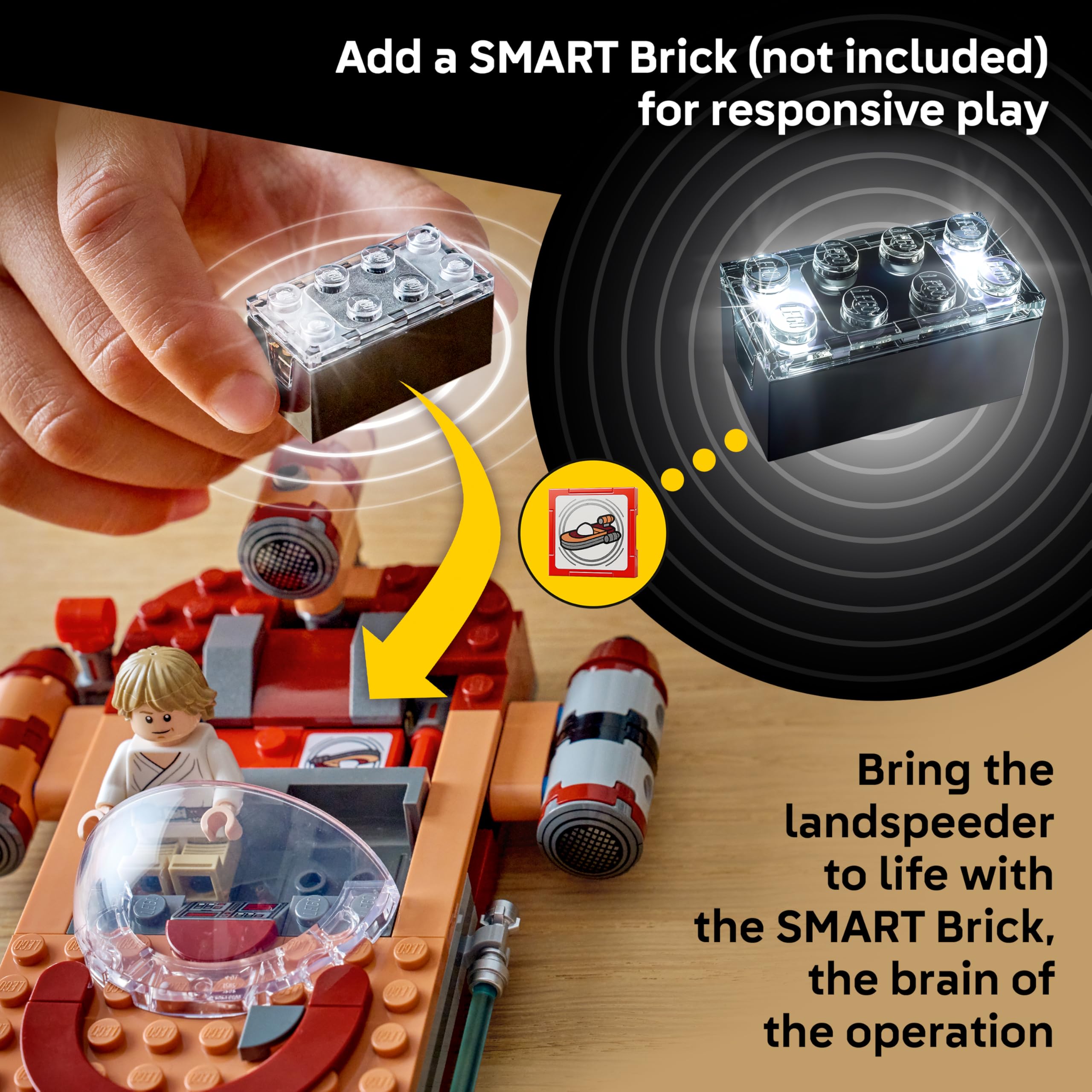 LEGO Star Wars SMART Play: Luke’s Landspeeder - Building Toy for Action Play - Compatible Set with a SMART Tag and 2 Minifigures - Gift for Boys, Girls and Kids Ages 6+ - 75420 — view 6