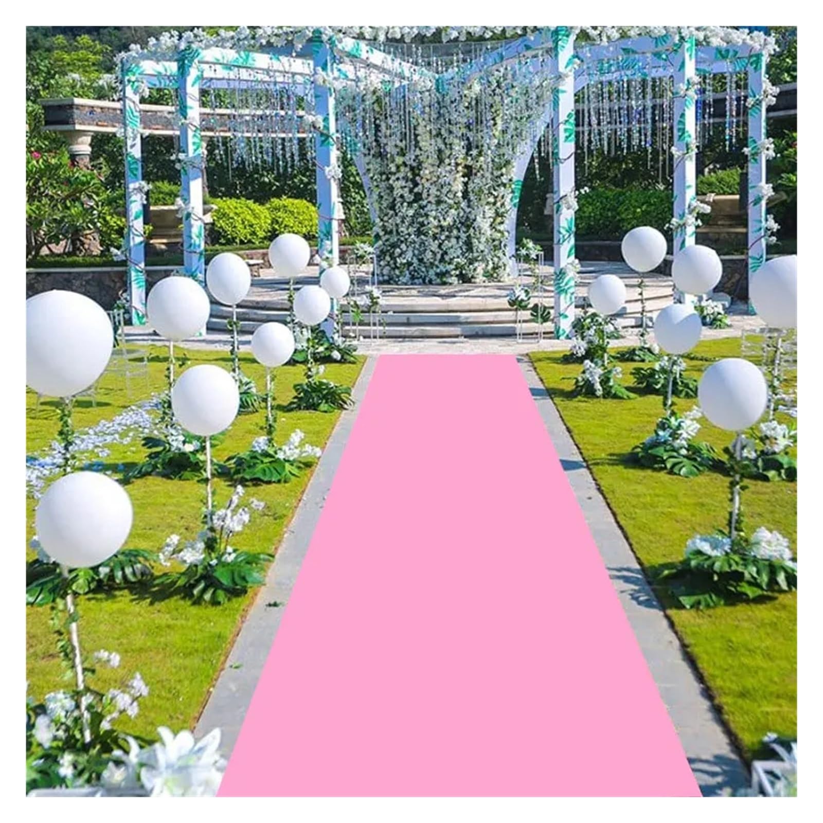 Tappeto Nuziale Bianco Tappeto da corridoio for matrimoni, decorazione for palchi di feste for interni ed esterni, for occasioni romantiche(Red,10m,1m)