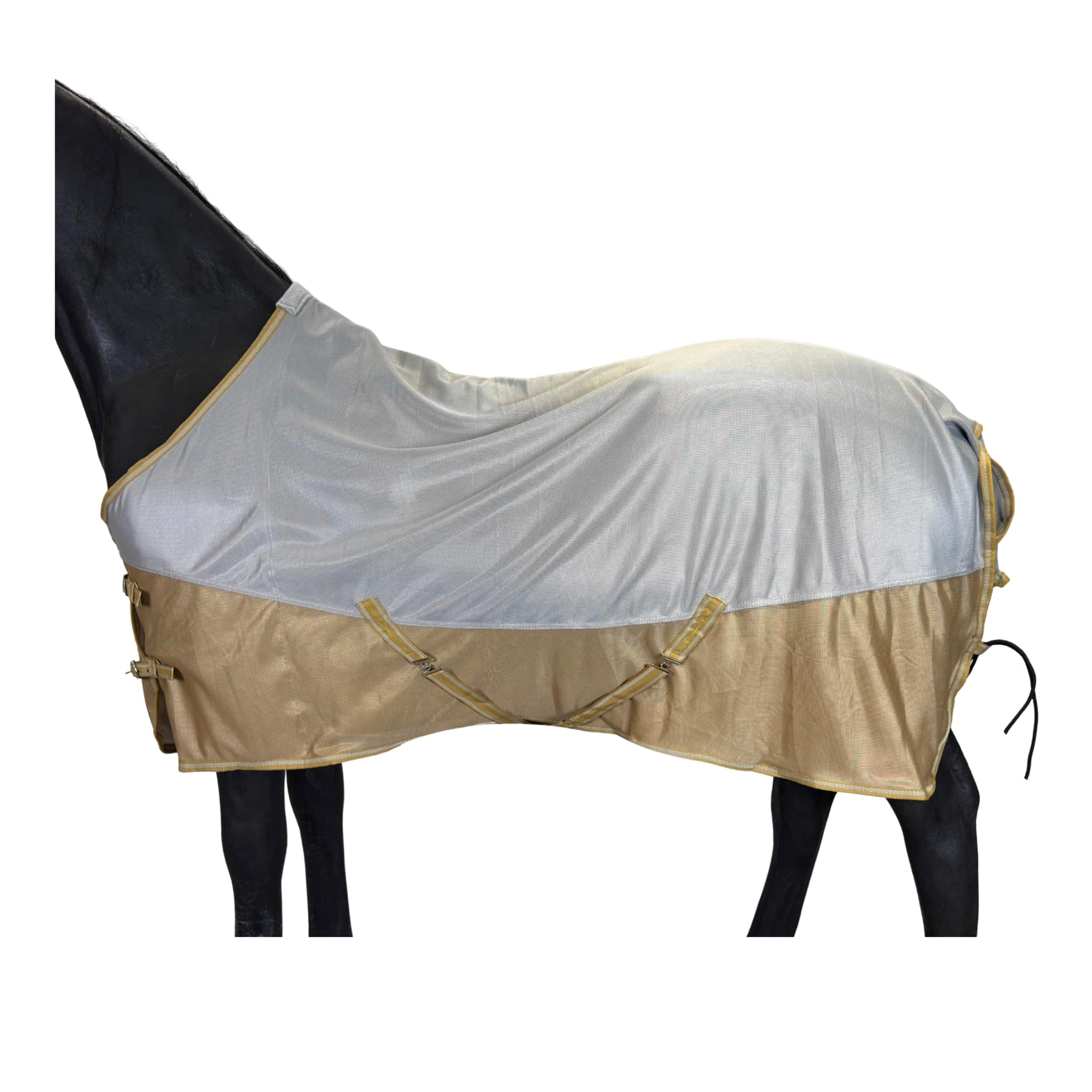 BARN &amp; STABLE Breathable and UV Protective Tear-Resistant Mesh Horse Fly Sheet Comfy Equine Summer Sheet with Removable Web Leg Straps