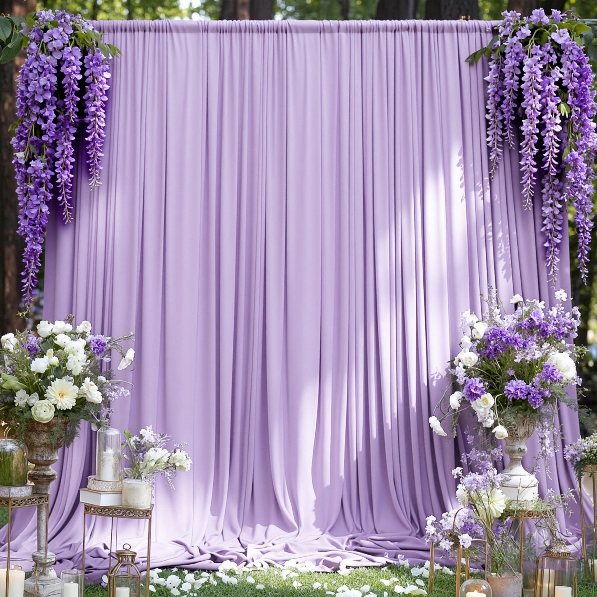 MEETSKY 10ft x 8ft Purple Backdrop Valentine's Day Birthday Backdrop Curtains Wedding Photo Background Rod Pocket Backdrops Drapes Party Decoration
