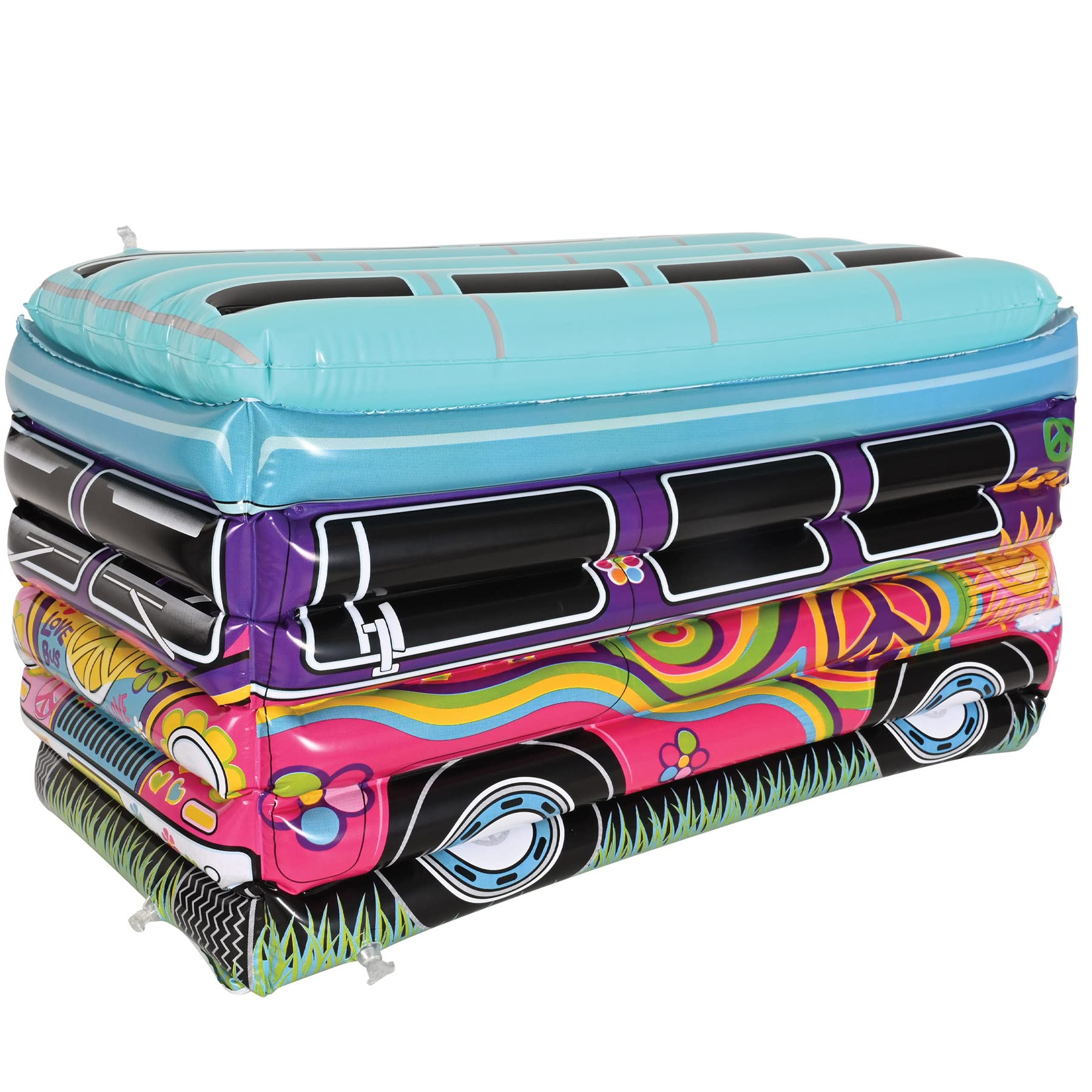 Beistle 24" x 13.5" 1960's Theme Inflatable Hippie Bus Drink Cooler for 60's Party Décor & Supplies