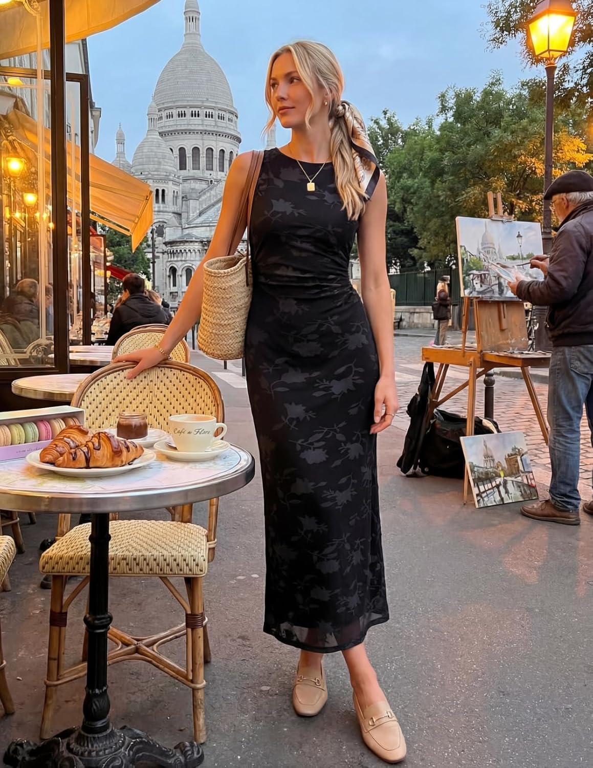 MEROKEETY Women's Summer Sleeveless Floral Maxi Dress 2026 Bodycon Mesh Wedding Guest Cocktail Formal Party Dresses - Image 3