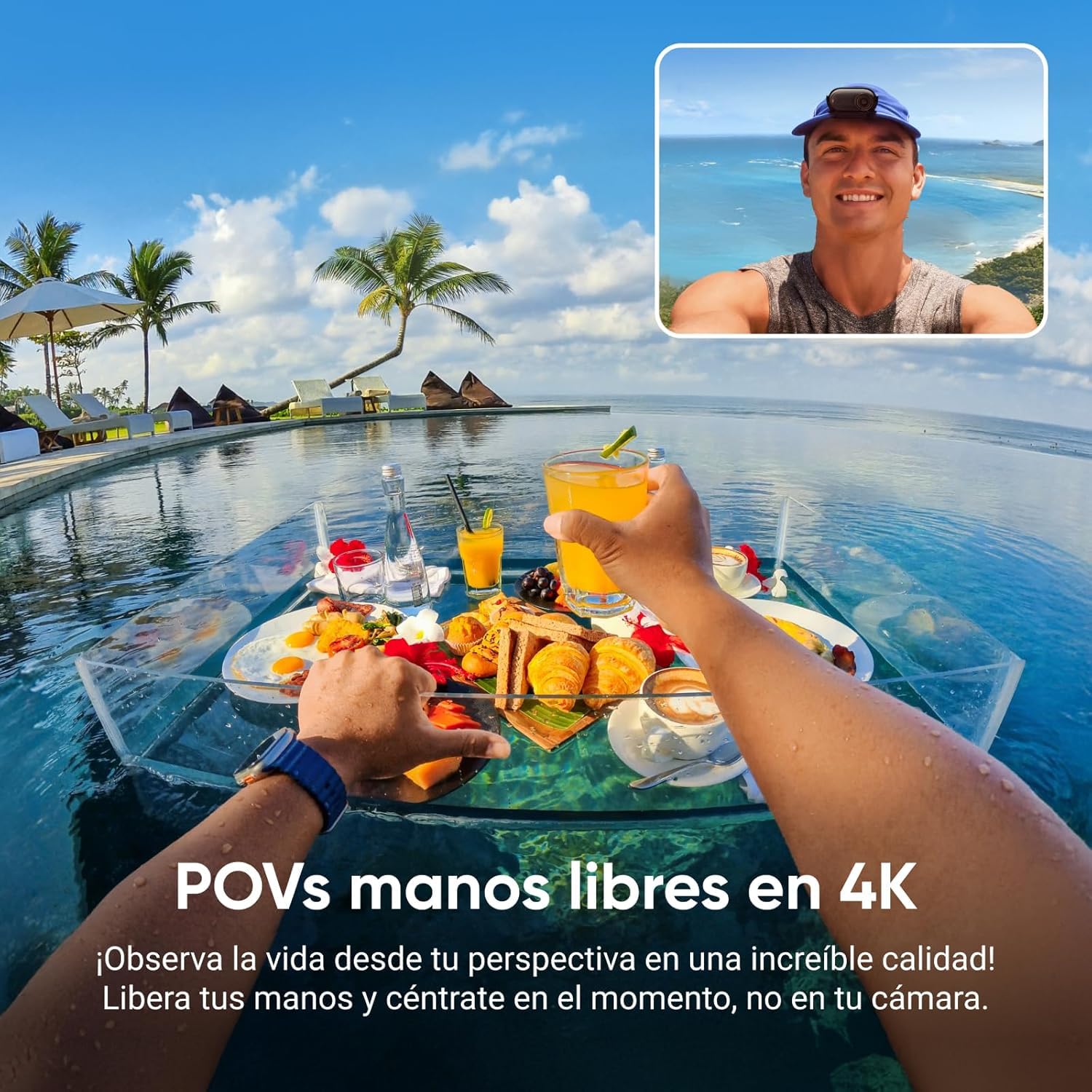 Insta360 GO 3S Paquete POV en Casco para Moto (Edición Especial) - Cámara Vlogging 4K, Manos Libres, cámara POV, 140 Min de batería, Impermeable 10 M, cámara de acción para Deportes, Moto