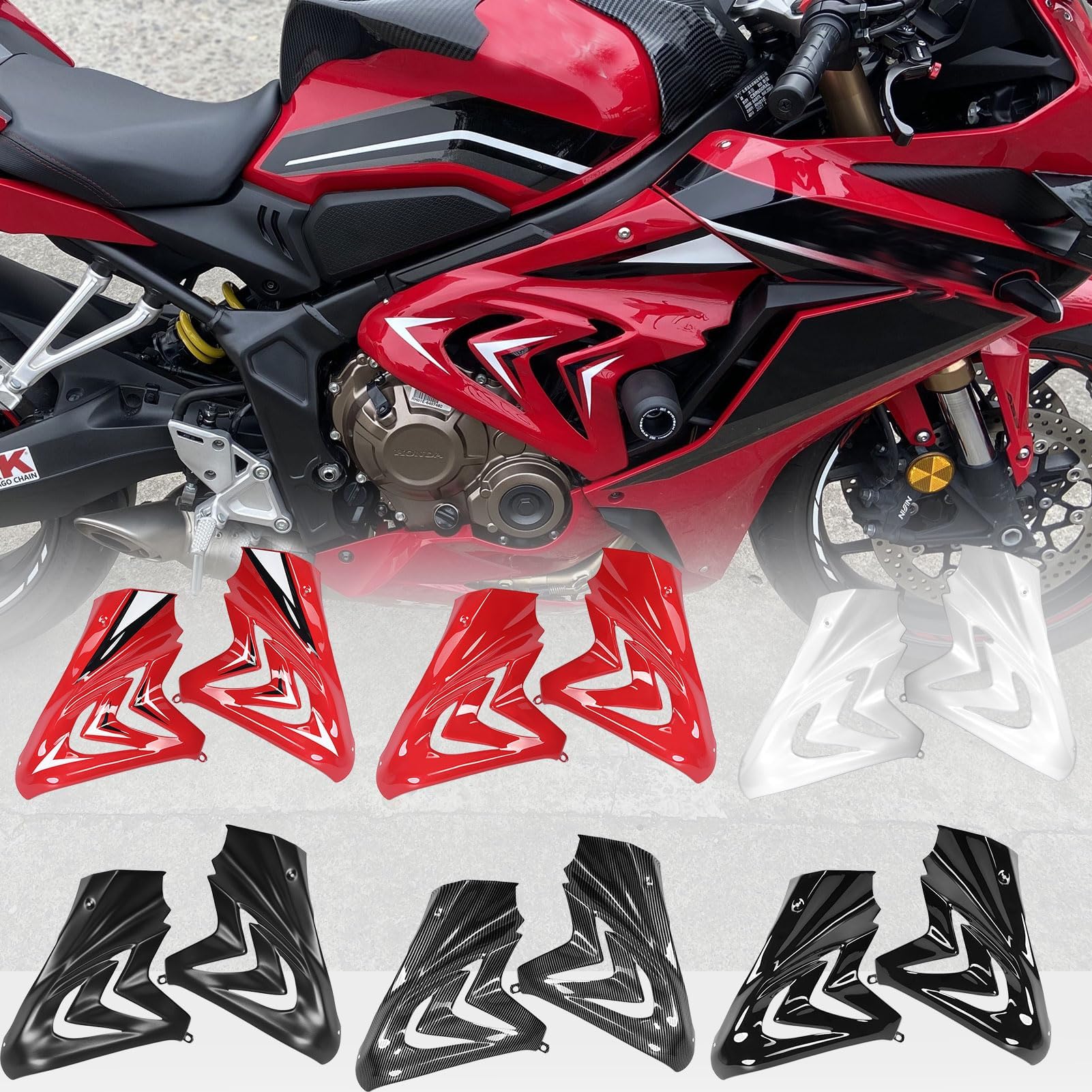 WOOGA Motorcycle Engine Frame Side Panel Fairing Cover Protection Trim Decorative Covers for Ho&nda CBR650R CBR 650R CBR 650 R Accessories 2019 2020 2021 2022 2023 (Gloss Black)