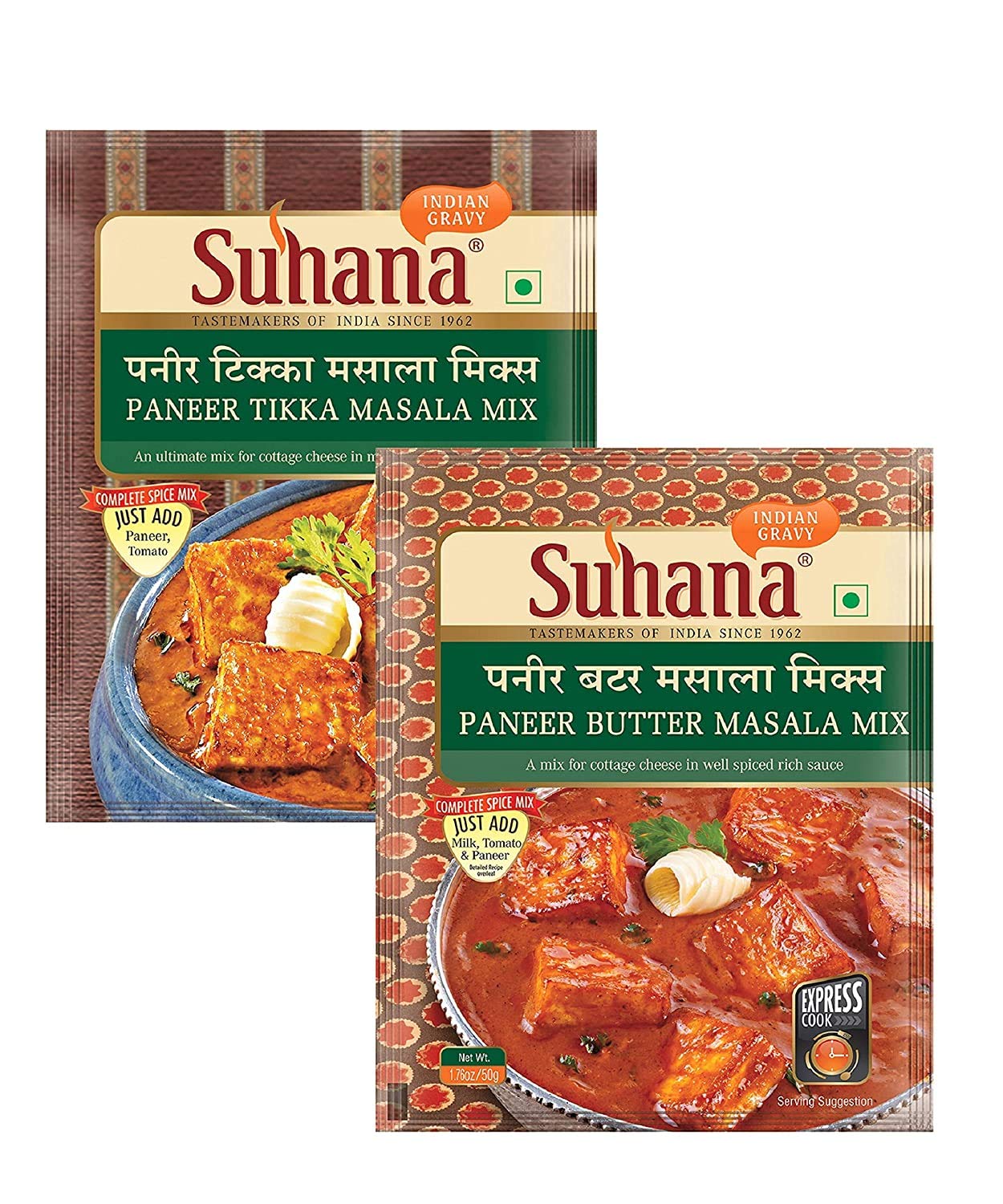 Suhana Pack of 4 Paneer Tikka Easy to Cook & 4 Paneer Butter Masala | Spice Mix | Easy to Cook - Combo of 8 (B08FSK164S) Amazon Price History, Amazon Price Tracker