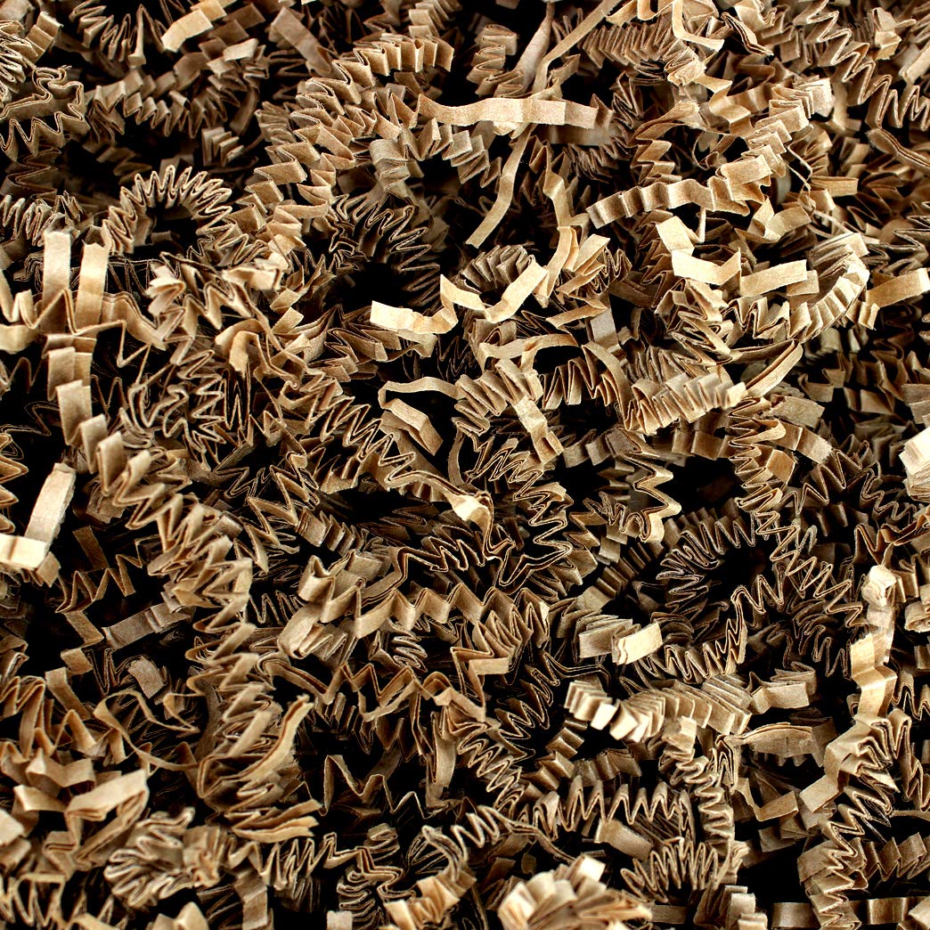 2 LB (32 oz) Brown Kraft Crinkle Cut Paper Shred Filler for Gift Wrapping & Basket Filling in a Box