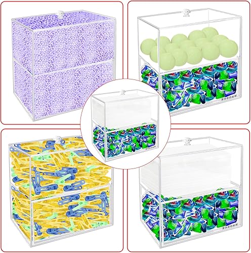 Miniatura 4 de Weiai Soporte para hojas de secadora, contenedor de caja de hojas de secadora para almacenamiento de dispensador de lavandería