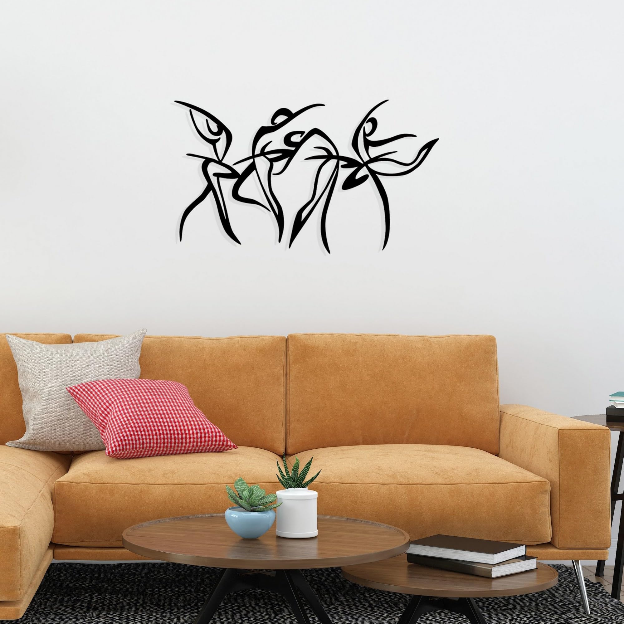 Stylish Black Decorative Metal Wall Accessory, 66 x 38 cm, 100% Metal, 1.2 mm Thickness - Image 2