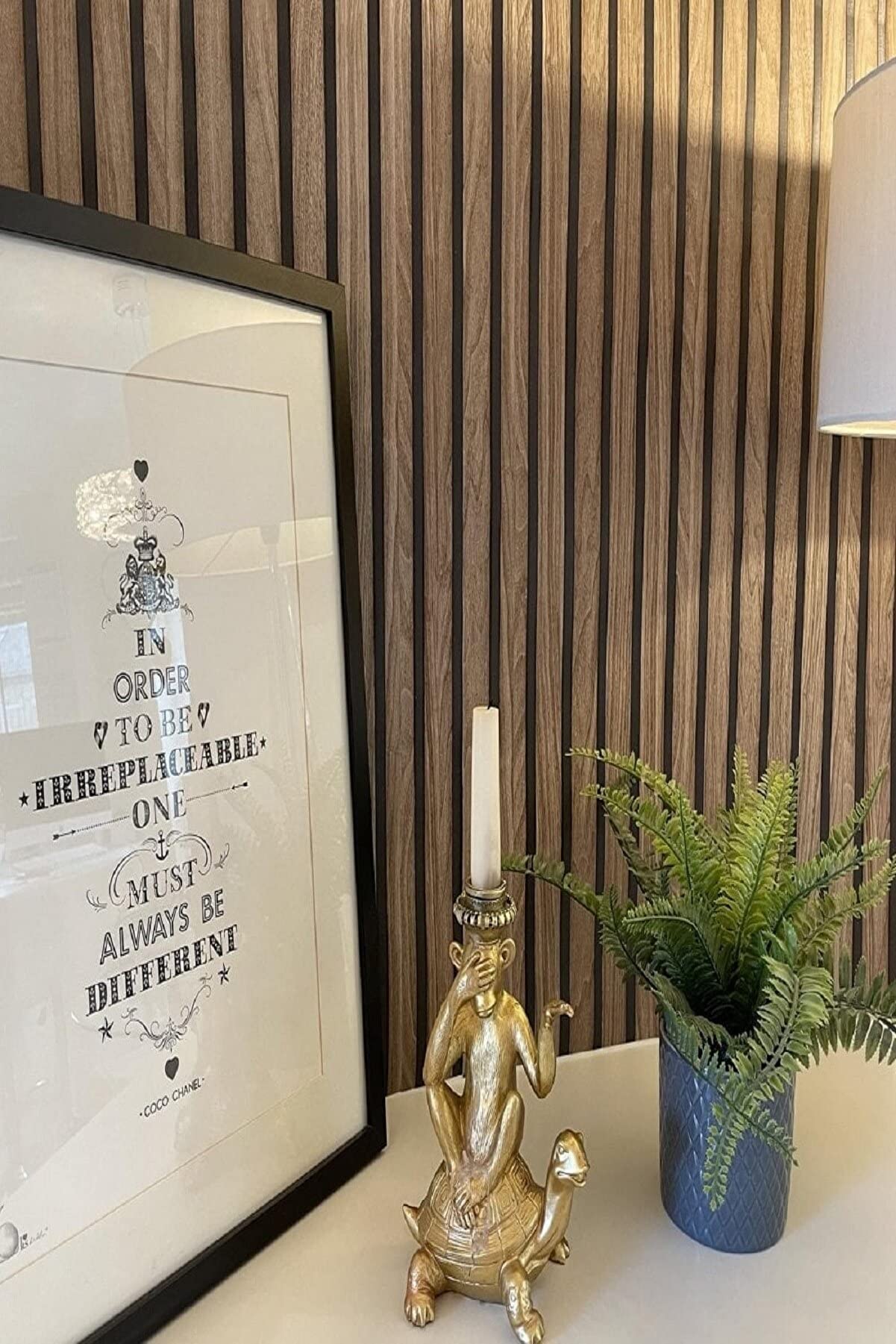 Bien Home Zümrüt EXCLUSIVE 7610 Lambiri Panel Ahşap Duvar Çıtası Desenli Duvar Kağıdı 5,30 M²