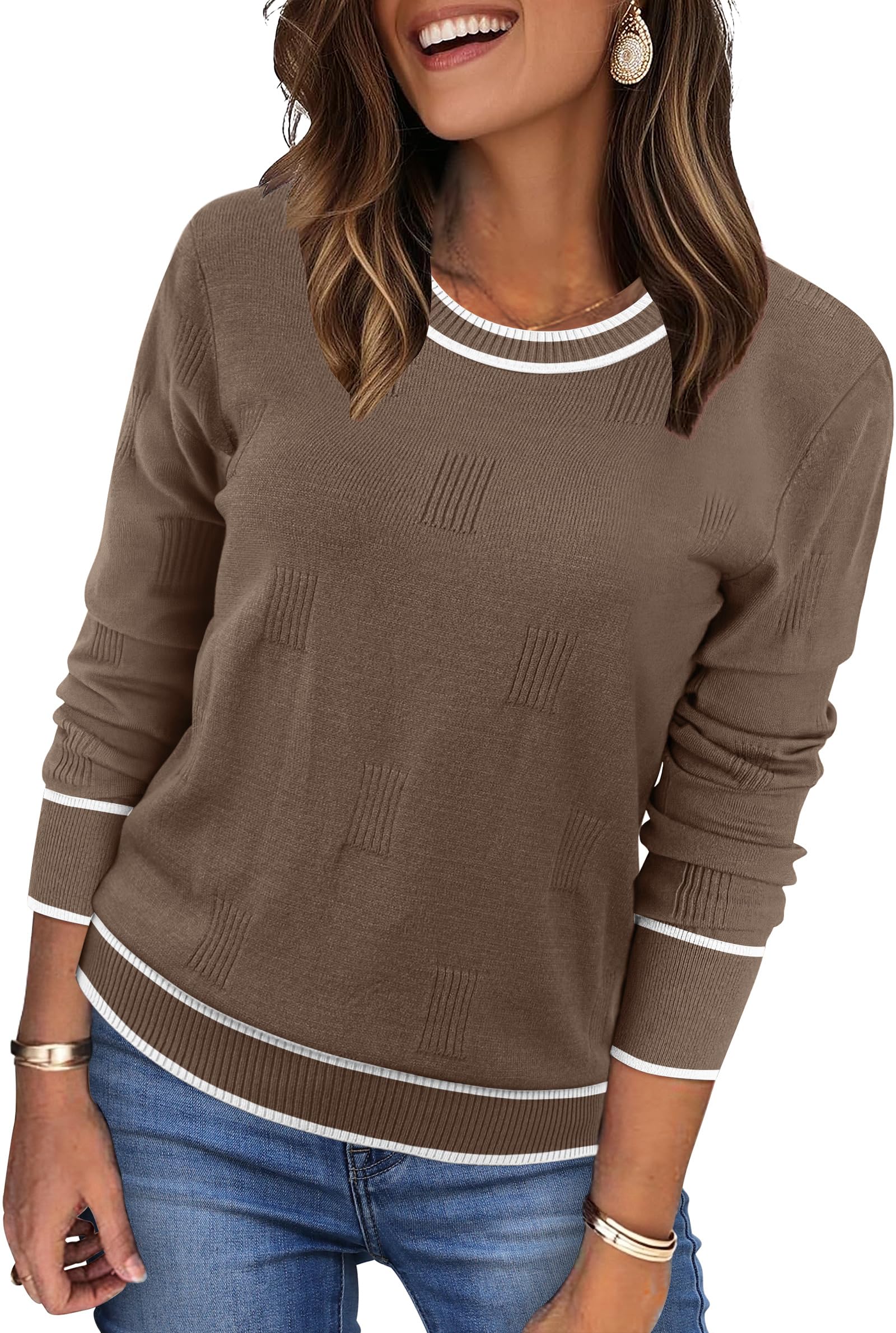 wiholl Women 2026 Fashion Pullover Sweater Crew Neck Long Sleeve Shirts Blouse Knit Casual Clouds Top-picture-48