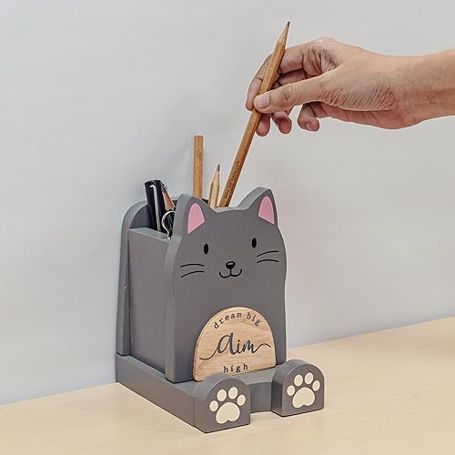 Miniatura 40 de I'm - Soporte multiusos de madera para lentes, teléfono, pluma y lápiz, accesorios de escritorio, decoración de escritorio, hogar, oficina, Perro