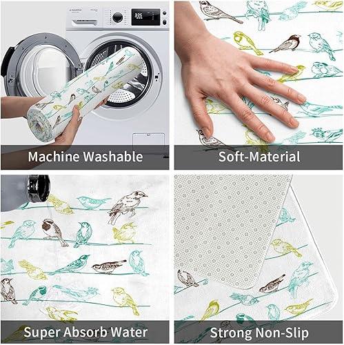 Miniatura 5 de Cool Bird - Alfombra de baño para baño, alfombras de felpa pequeñas, suaves, lavables, antideslizantes, absorbentes, alfombras de ducha, alfombras