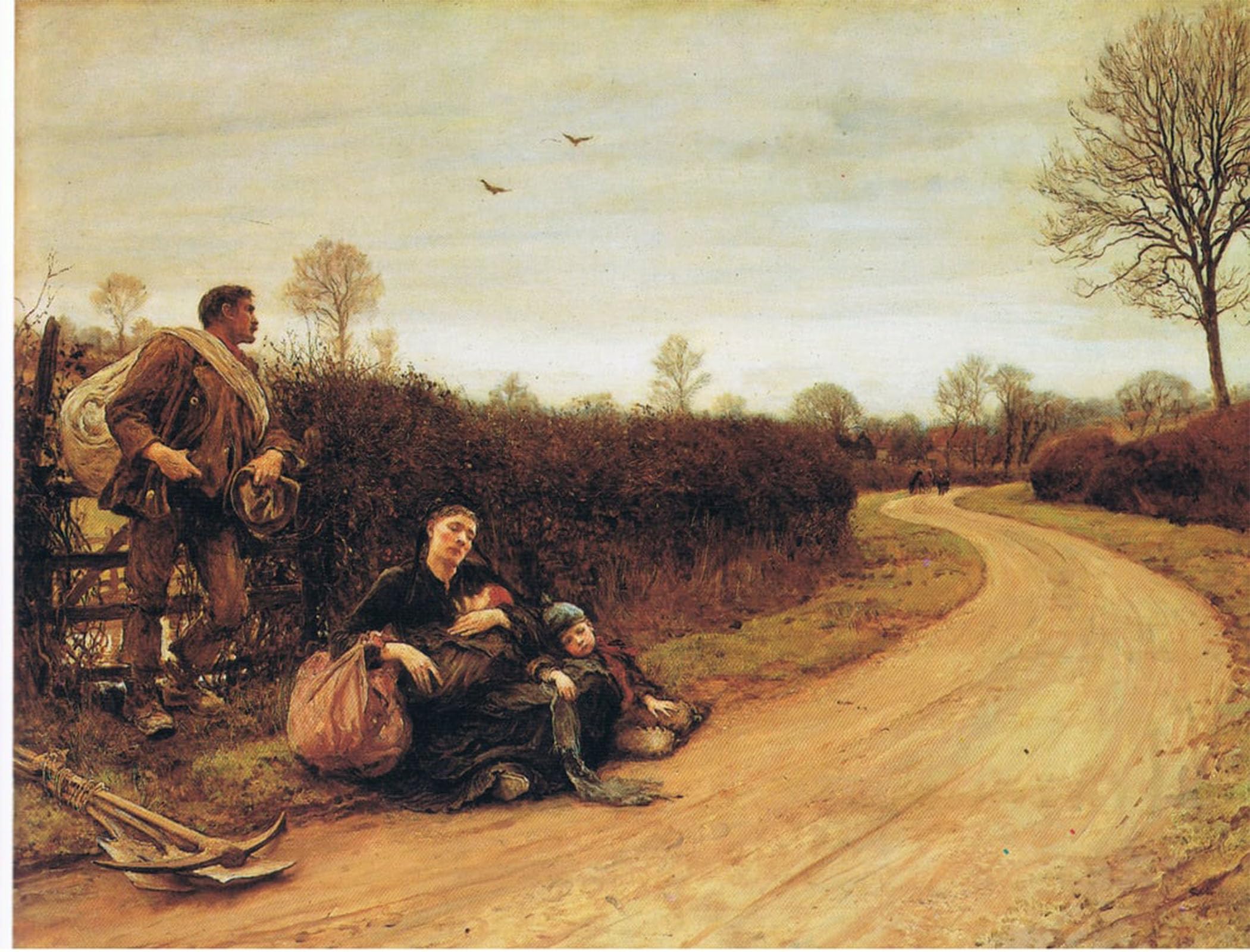 SERENDIPITP Retro Picture Poster Wall Art Pictures Painting Hard Times by Hubert Von Herkomer Wall Art Canvas Print for Wall Decor 60x90cm