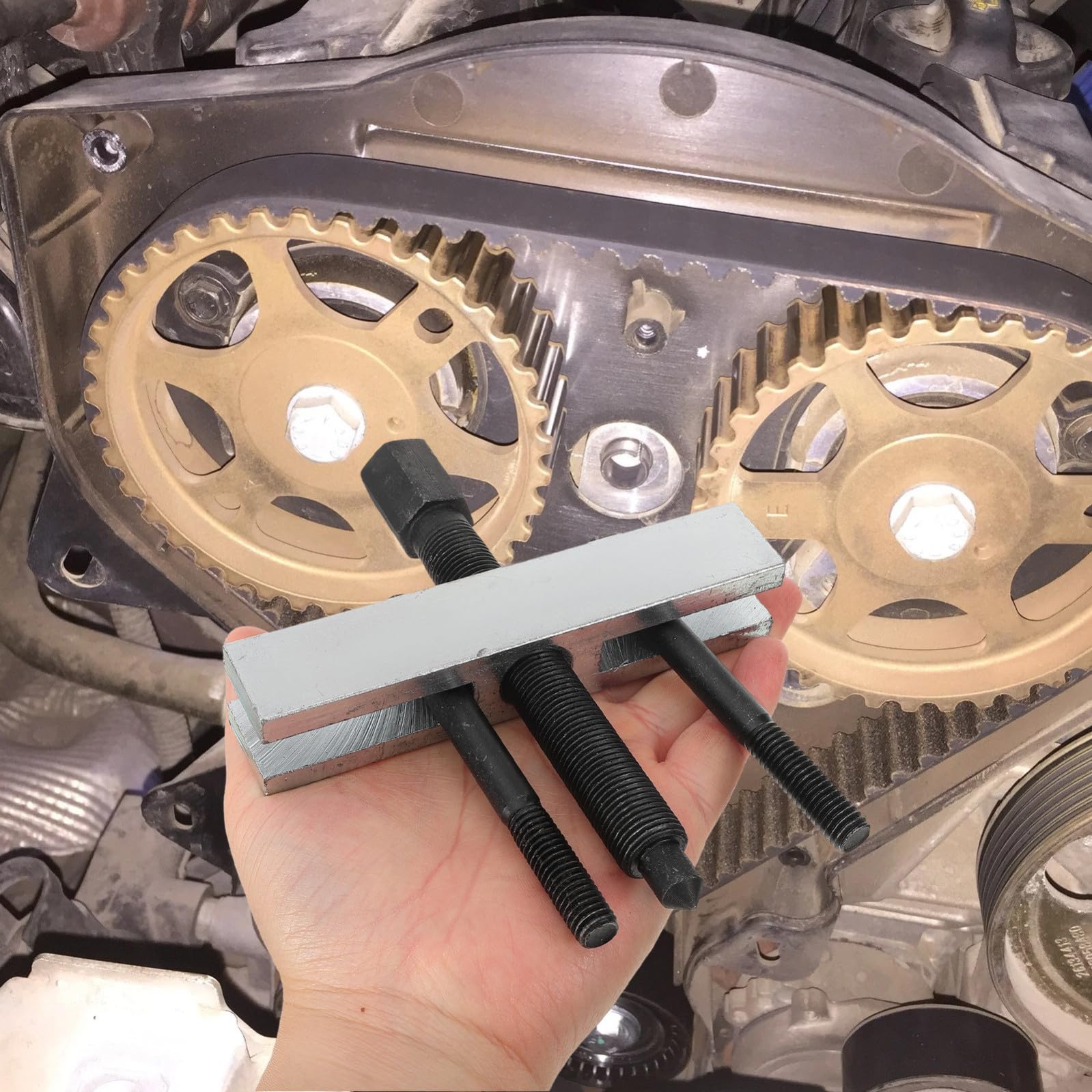 TOYANDONA Estrattore Funzione di Rimozione Cuscinetti Albero Motore per Puleggia in Acciaio per Riparazione Auto per Meccanici e Appassionati Fai-da-Te