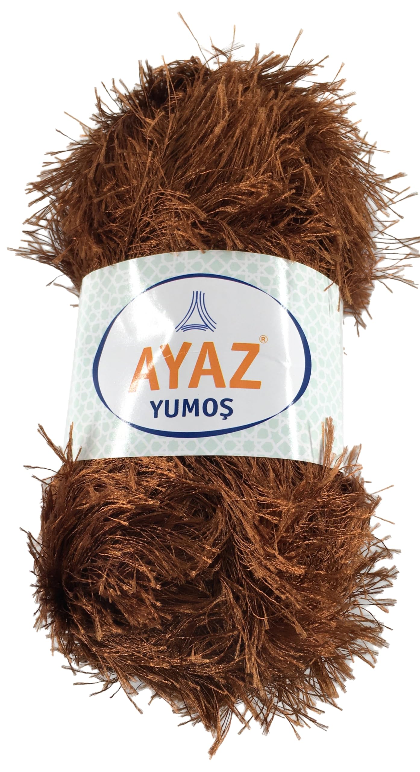 KHASO Eyelash Faux Fur Furry Soft Fluffy Knitting Yarn 100g Ball (1223 Chestnut) — image 1