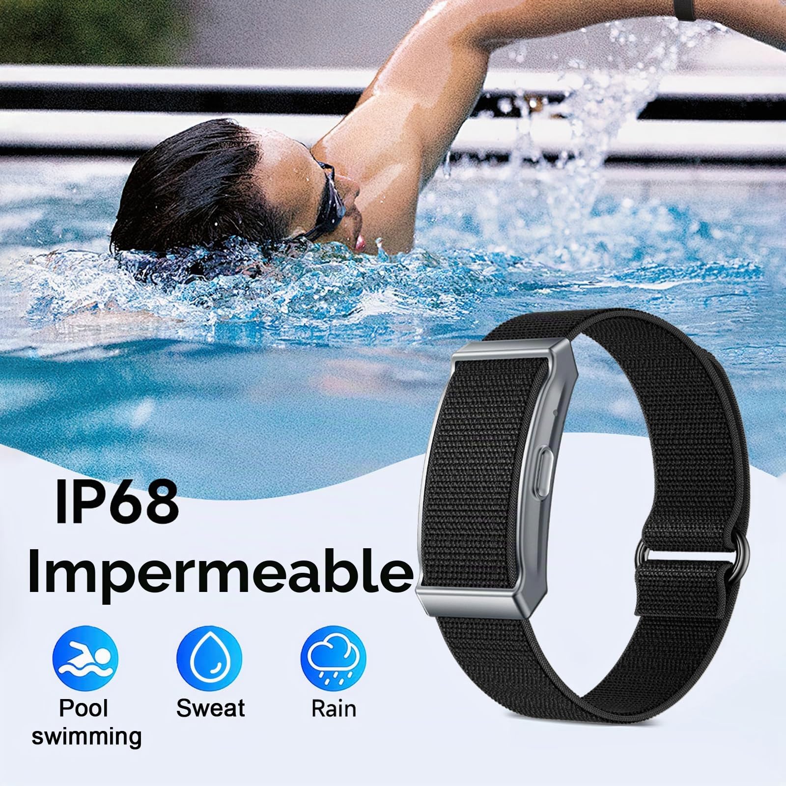 Pulsera inteligente Fitness Tracker Fitness Wristband podómetro monitor de frecuencia cardíaca seguimiento del sueño rastreador de actividad con podómetro, distancia y calorías, compatible con