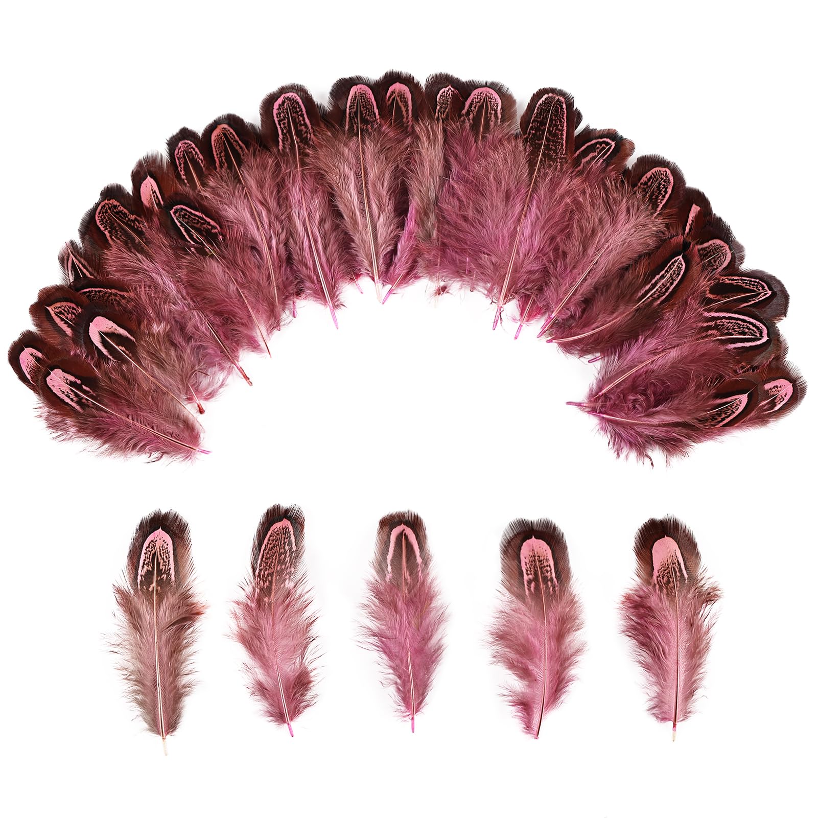 100pcs Natural Pheasant Feathers 2-3 Inch - Assorted Colors For Dream Catchers, Crafts & Decoration