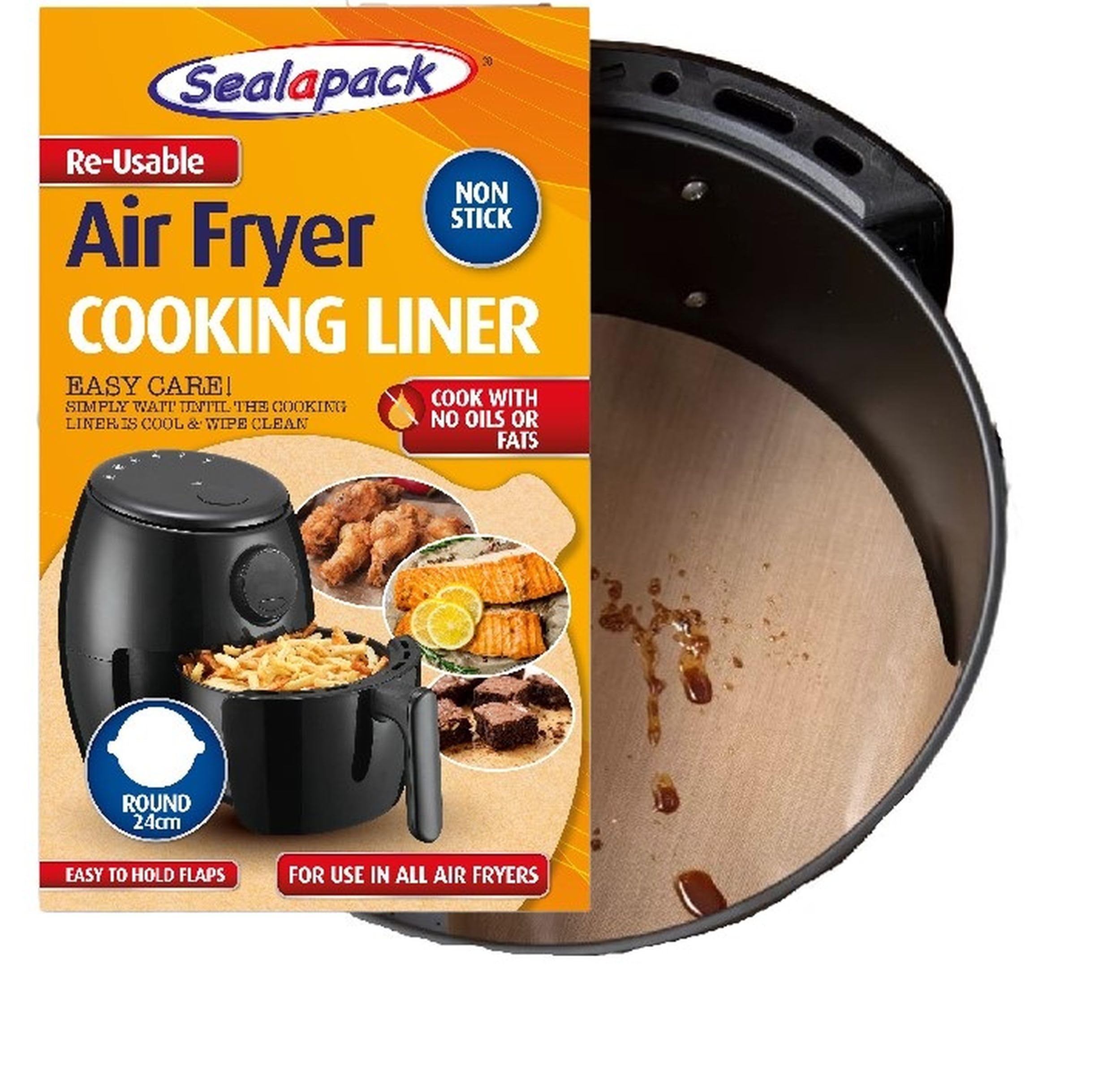 SEALAPACK Reusable Air Fryer Liner - Round 24cm (1 Pack)