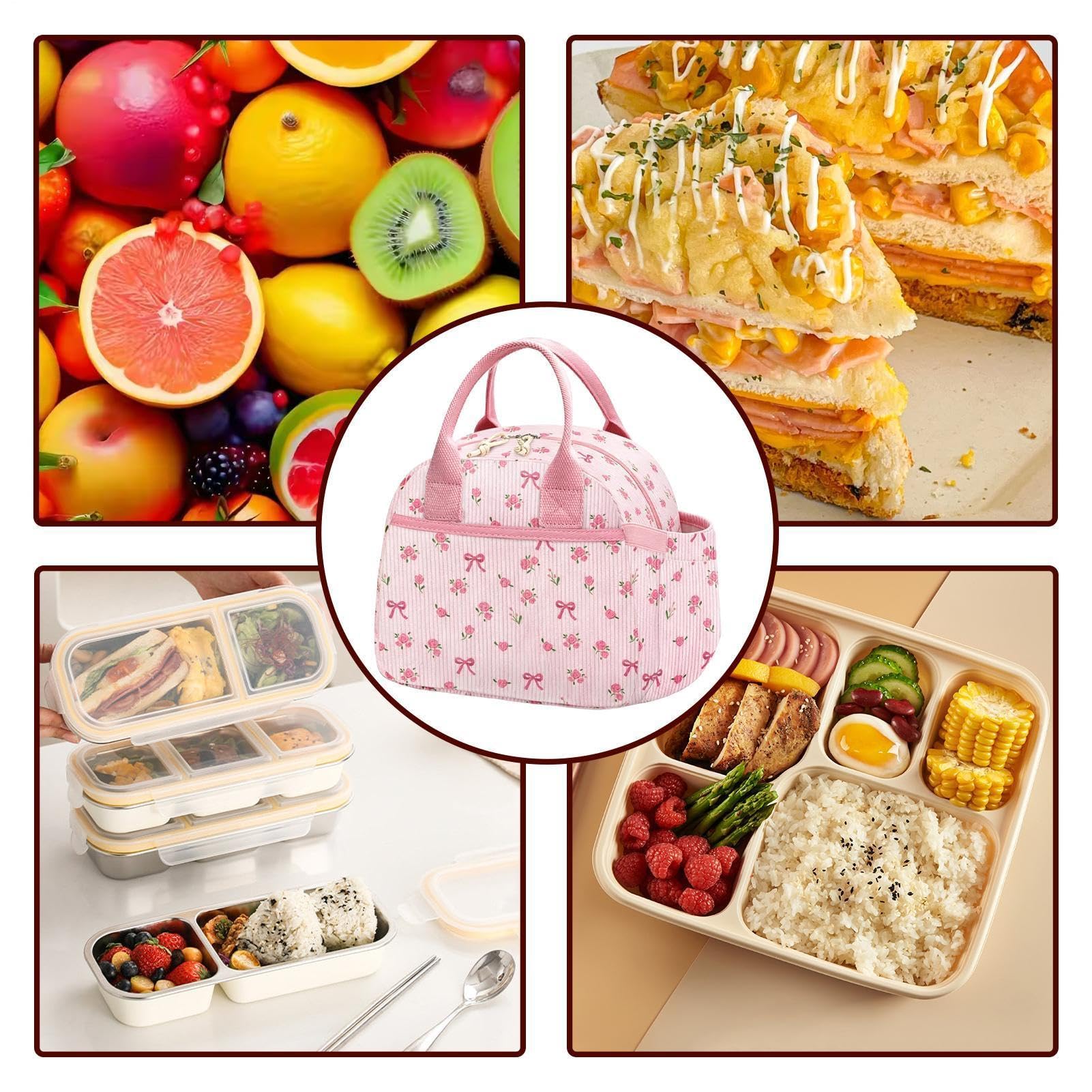 Sac repas rose isolé en aluminium anti-fuite