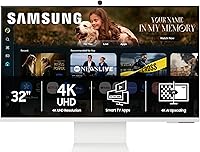 Samsung 32-inch M8 Smart Monitor M80F 4K UHD with Vision AI, Smart TV Apps, Gaming Hub, USB-C - White 2025 Model