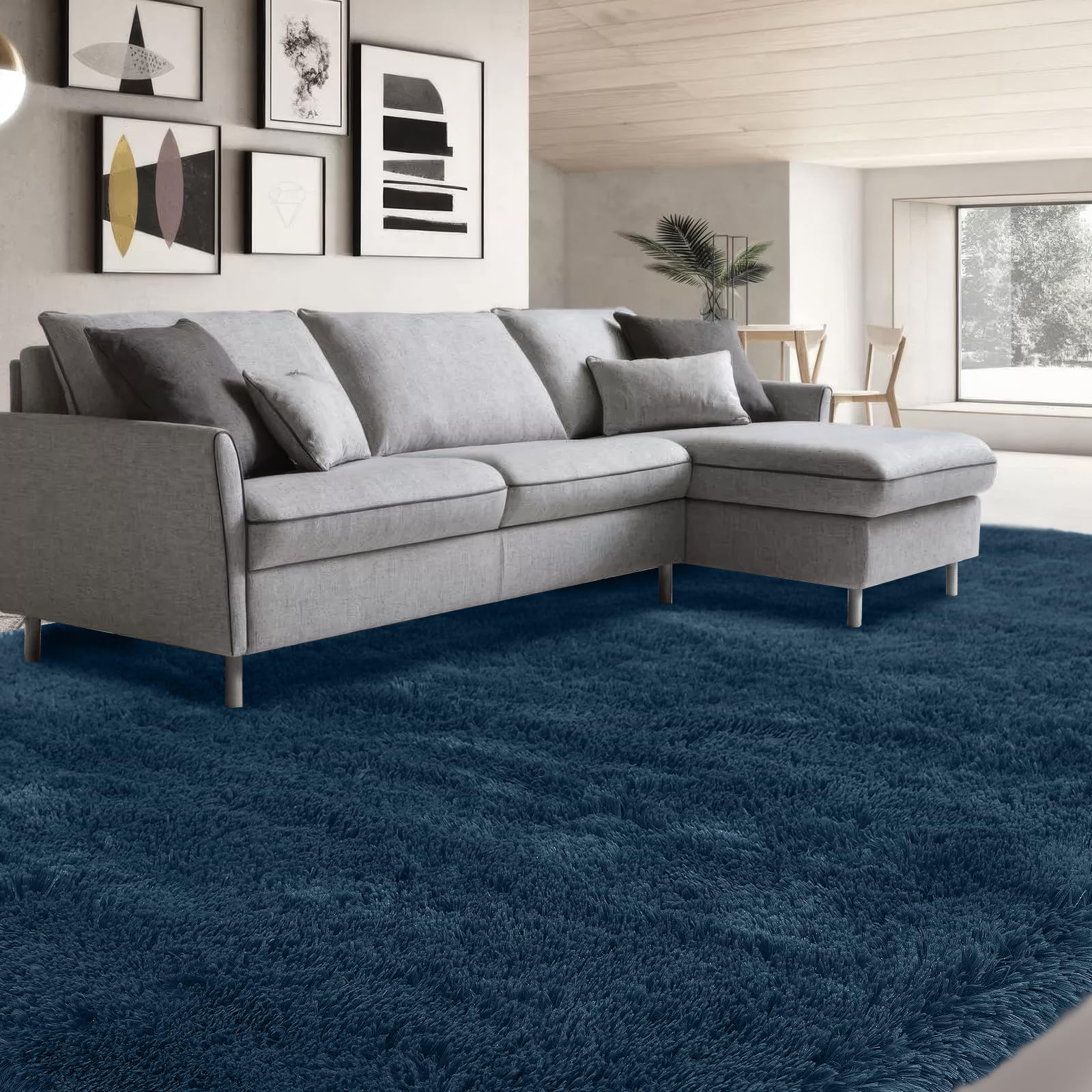 Amazon.com: 7x10 Area Rugs for Living Room: Navy Blue Area Rug 7 x