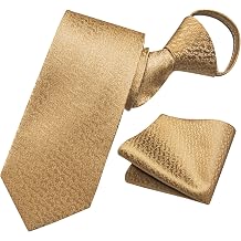 YourTies Zipper Ties for Men Pre-tied Necktie Silk Woven with Pocket Square
