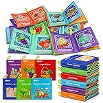 Dr.Rapeti Soft Cloth Books Baby Books Bath Books 6-Pack for Baby Infant Toddler Kids Crinkle Squeaky Washable Chewable Non-Toxic Early Educational Giftable
