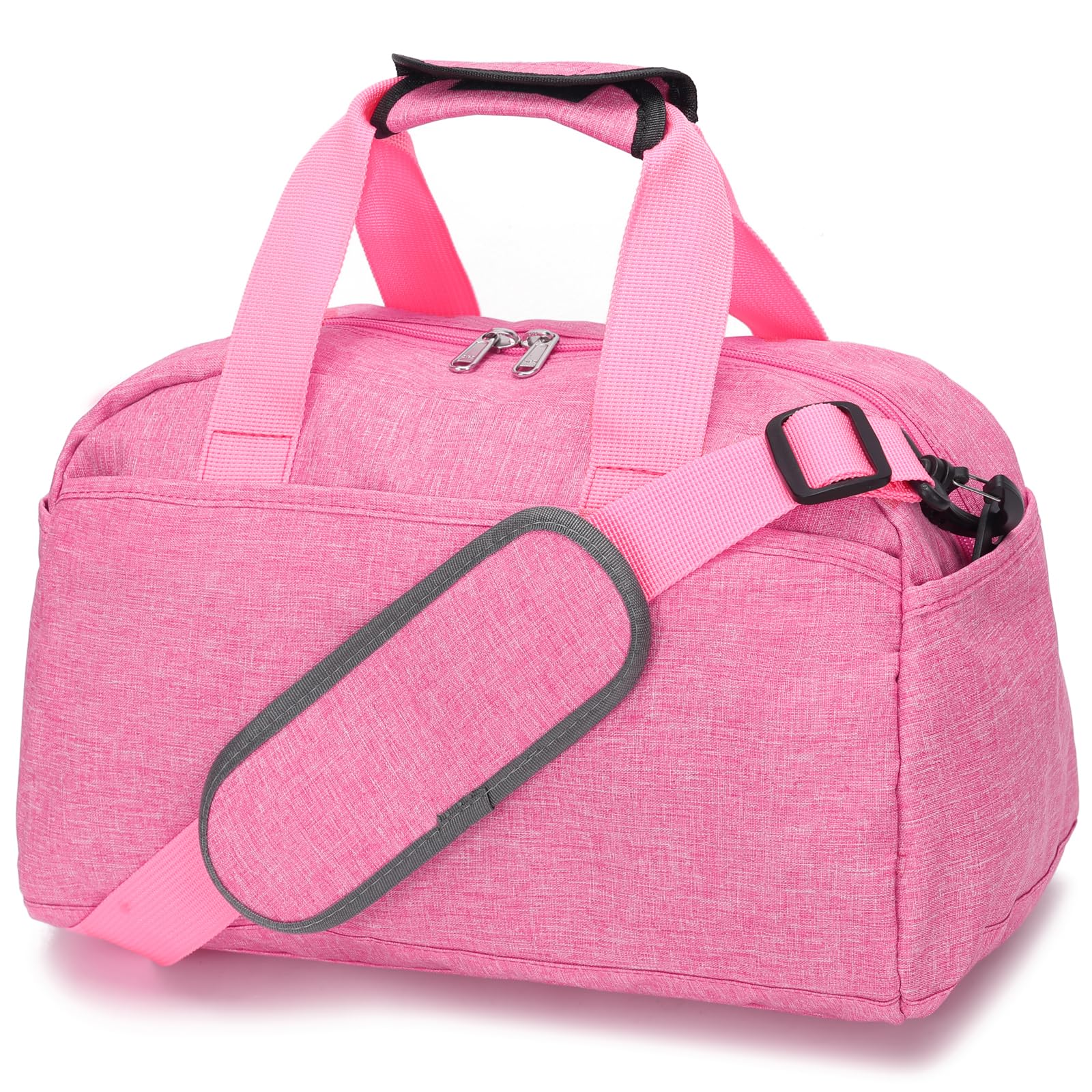 14 inch Small Gym Bag for Women & Men, Mini Duffel Bag for Travel Sports Lightweight Carry On Bag, Rose, 14in x 8in x 8in, Small Bag