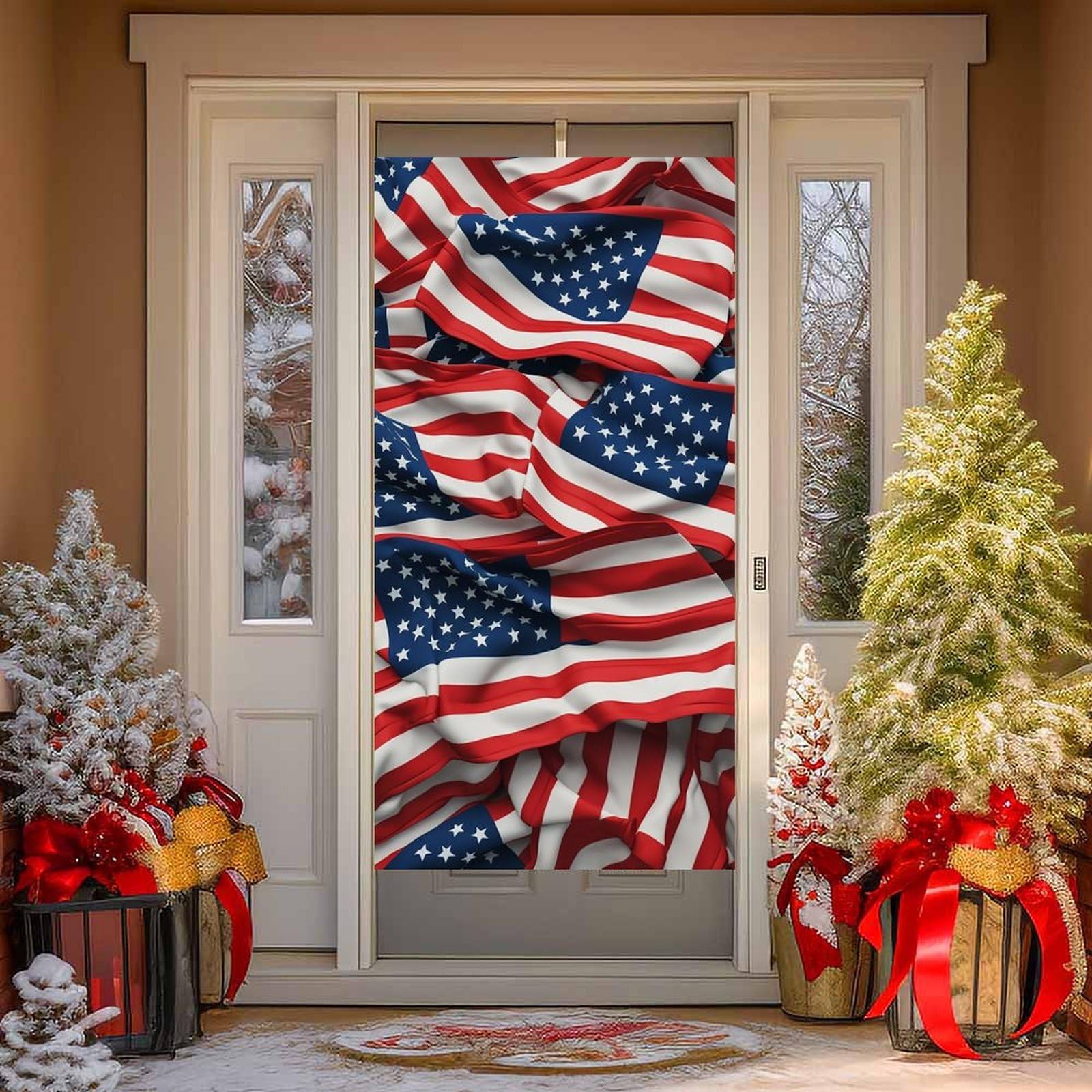 NTVOWPZO USA Flag Door Curtains for Doorway Privacy Dividers Door Banner Blackout Curtains Fabric Door Window Curtain for Home Bedroom Kitchen Decor 35.4x70.9 in Decorative Banner