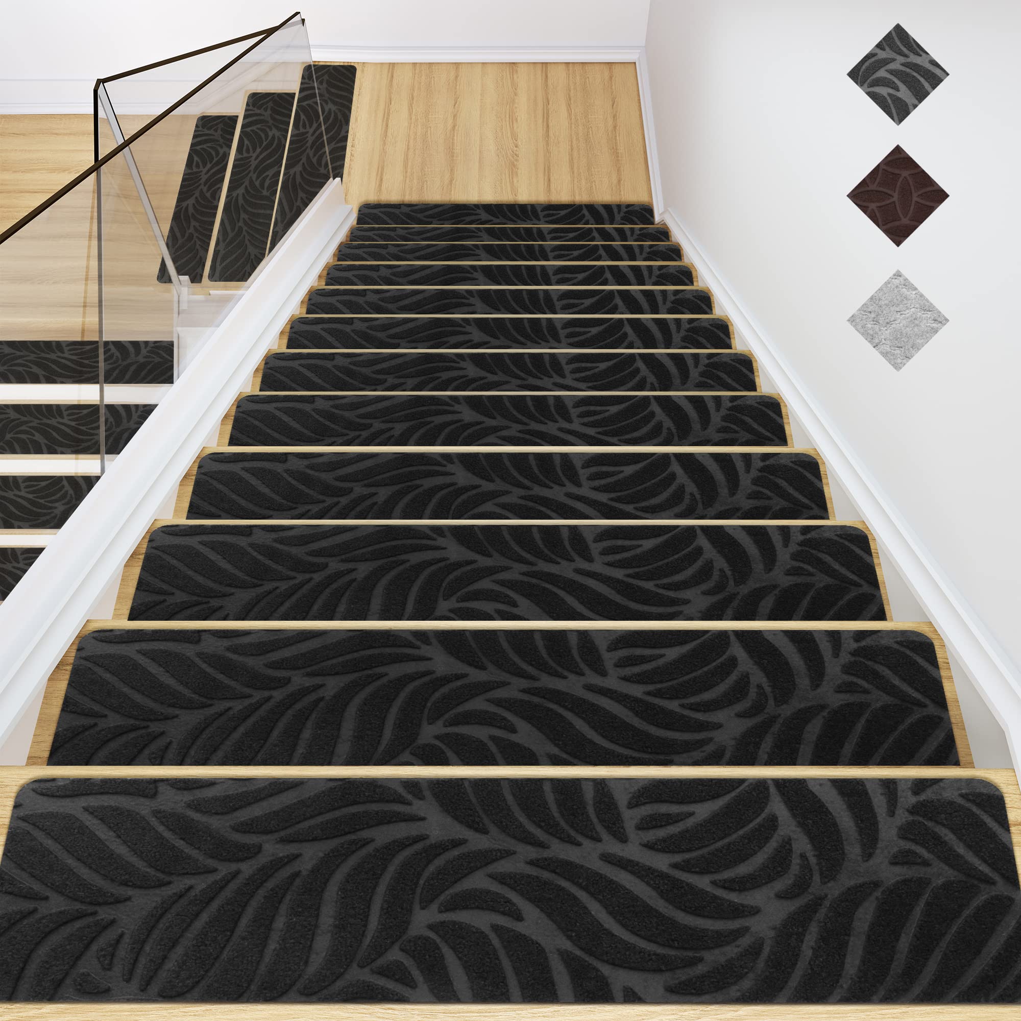 YOPEUC Lot De 15 Tapis D'escalier Antidérapants Transparents - 15 X 60 Cm - Bandes Antidérapantes Pour Marches D'escalier Intérieures Et Extérieures
