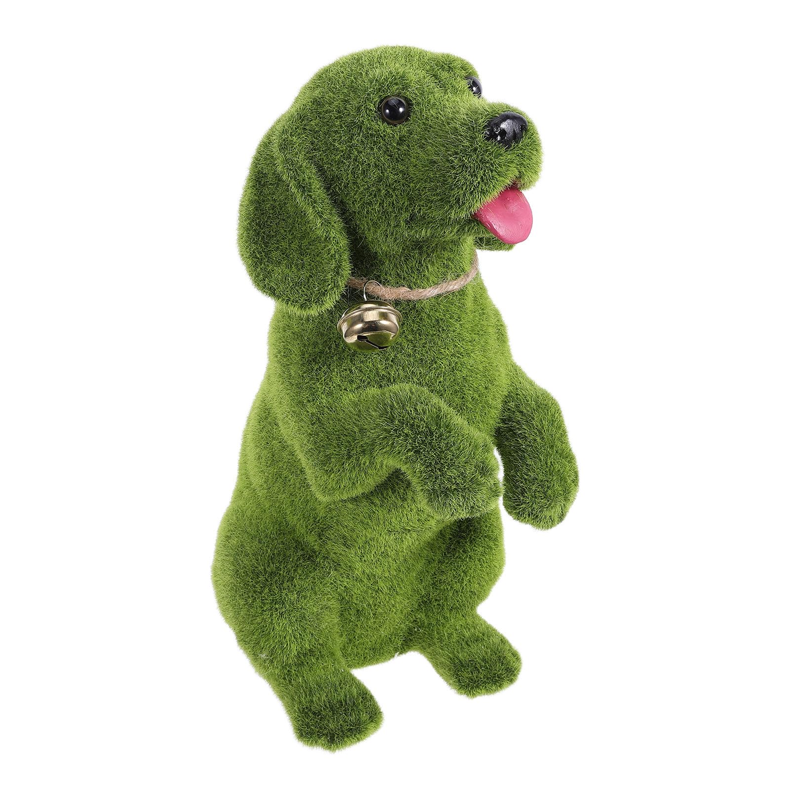 GALPADA Statuetta Cane da Giardino Verde in Resina Campanello