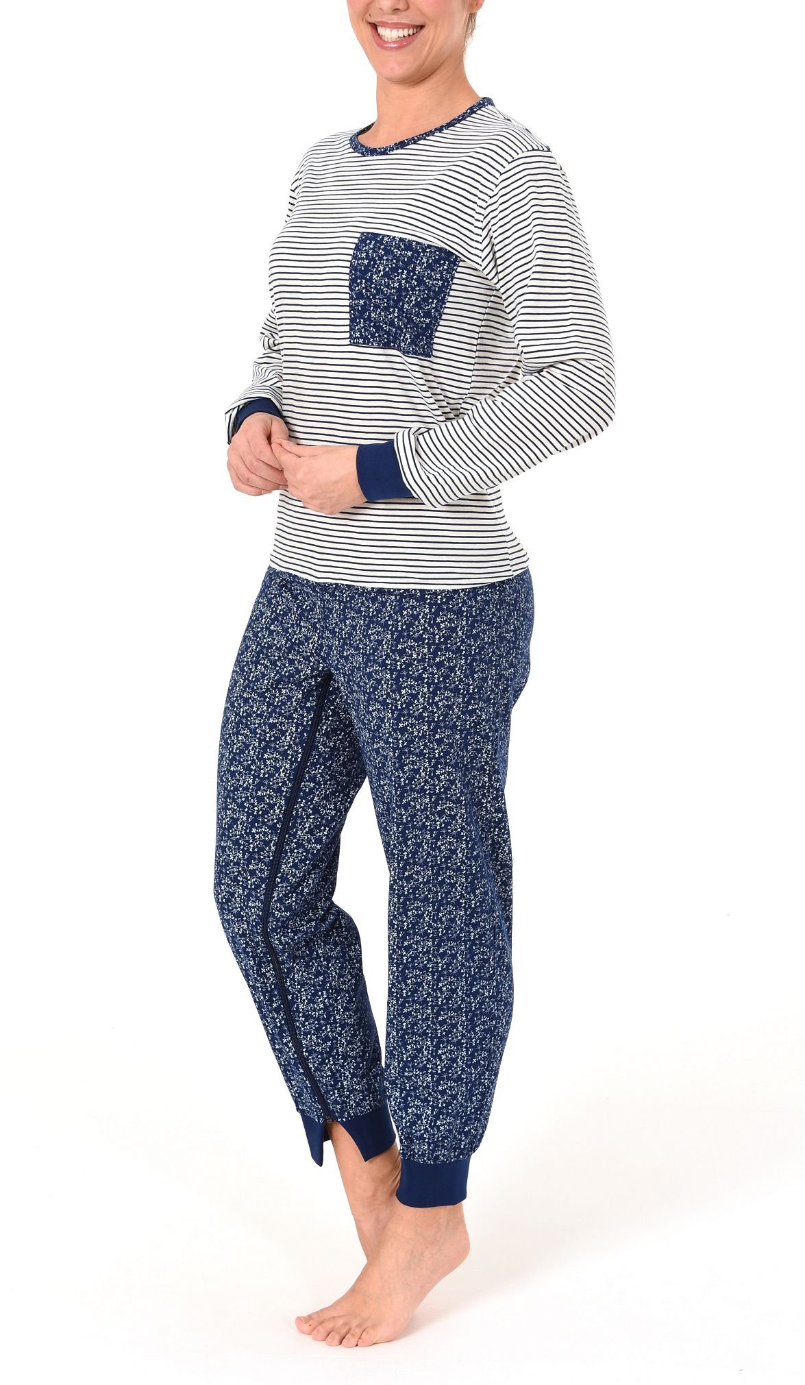 Normann Care Damen Pflegeoverall Langarm mit Reissverschluss am Rücken und am Bein 181 270 90 881