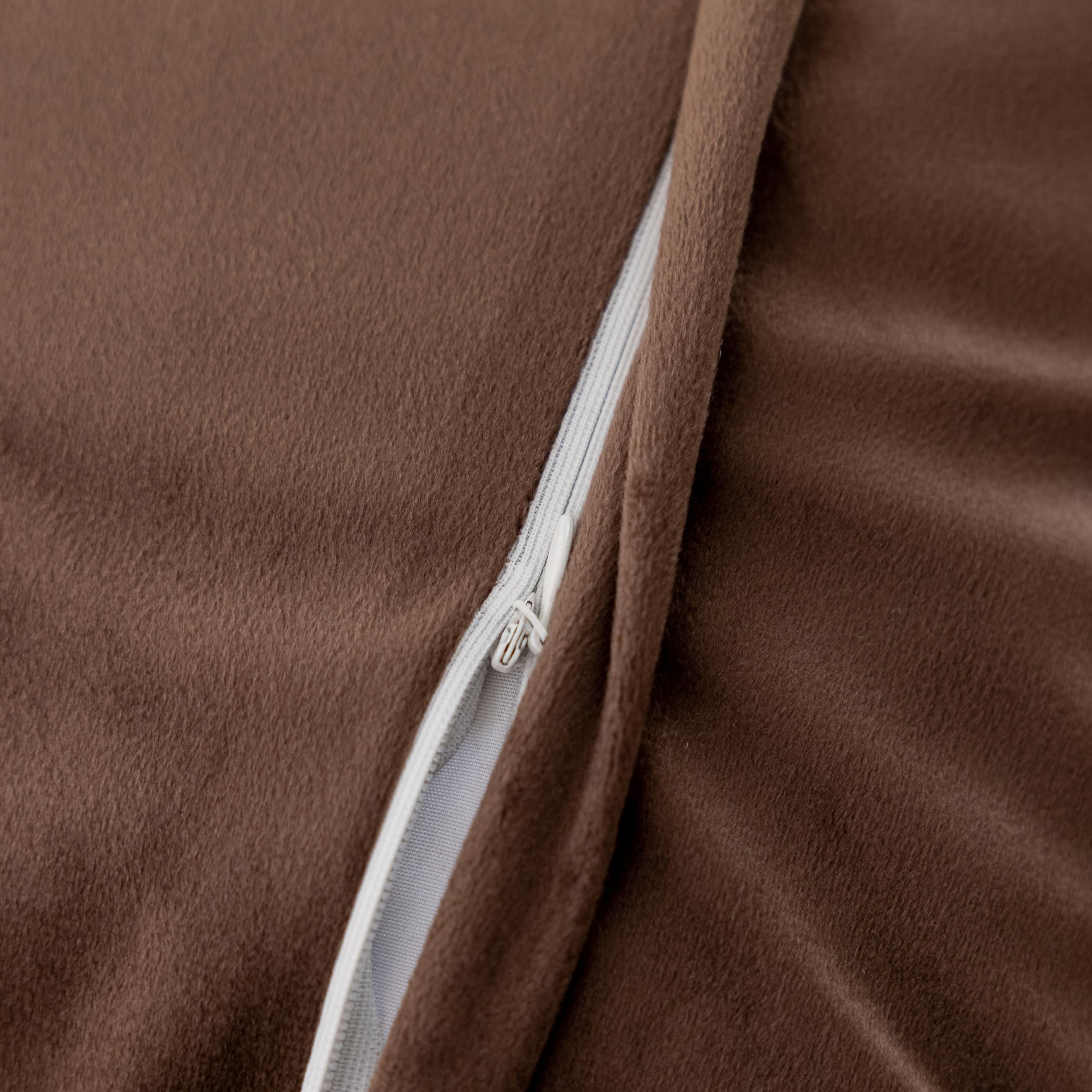 Home Brilliant Set of 2 Super Soft Fluffy Cushion Covers 45cm x 45, Plush Cushion Covers for Couch Bedroom Living Room Decor Dark Brown - Image 4