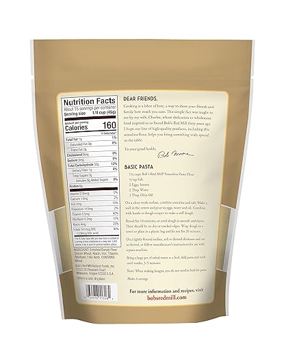 Miniatura 2 de Bob's Red Mill Harina de pasta de sémola (24 onzas, paquete de 3)