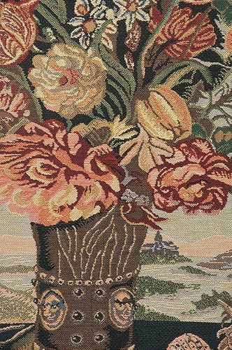 Miniatura 9 de C Charlotte Home Furnishings Inc Mignon Bouquet, tapiz belga beige para colgar en la pared, arte de pared de viscosa, algodón y mezcla de poliéster,