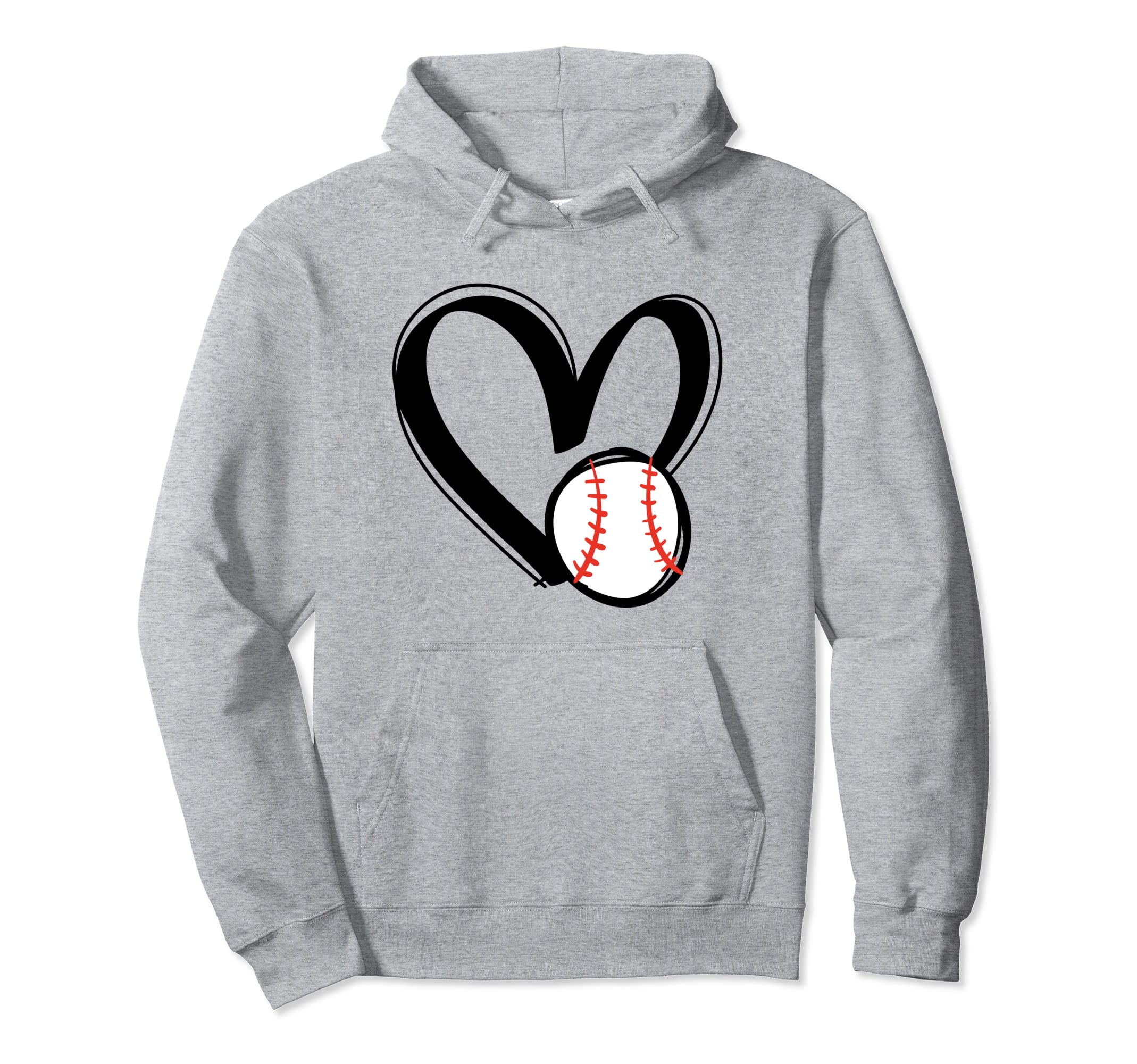 ThreadrockLove Baseball Heart Pullover Hoodie