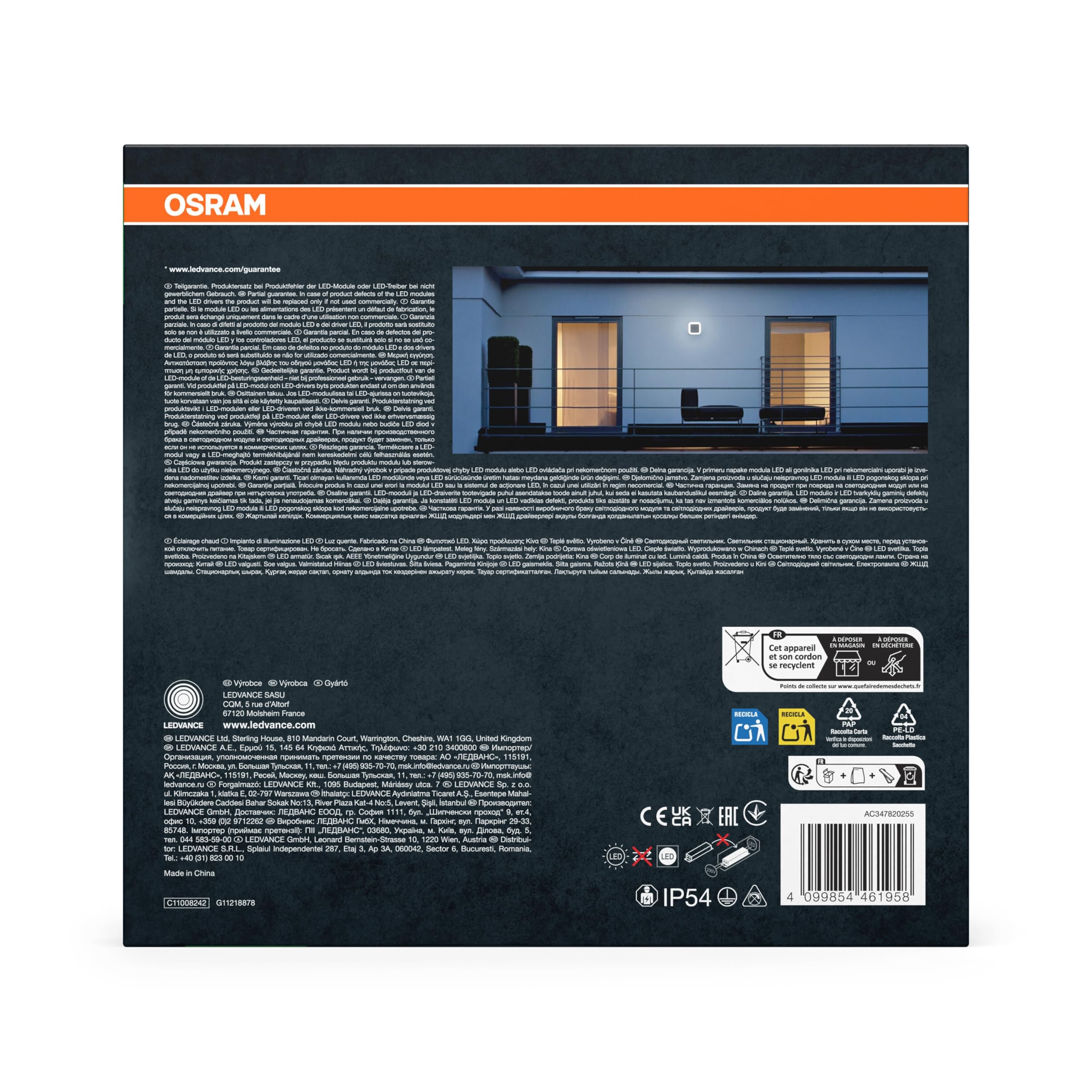 Osram ENDURA Style Square plafonnier LED extérieur carré gris foncé aluminium IP44