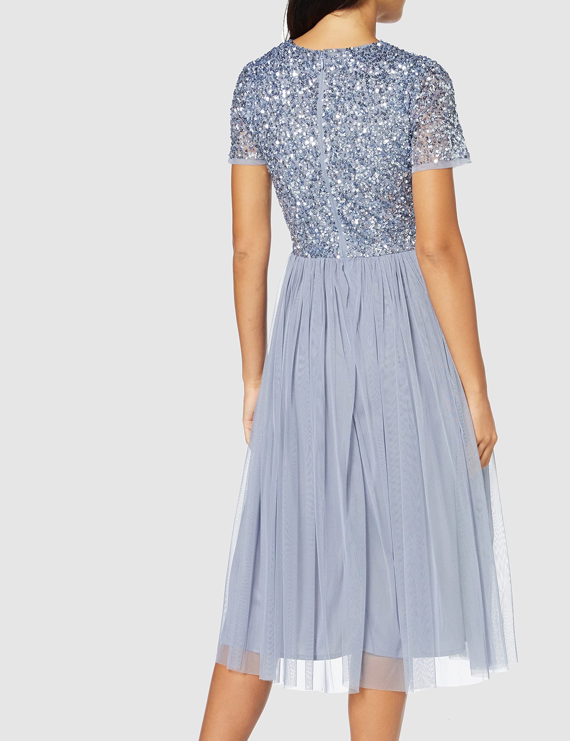 Damen Maya Deluxe V-neck Embellished Midi Bridesmaid Dress – Bild 4