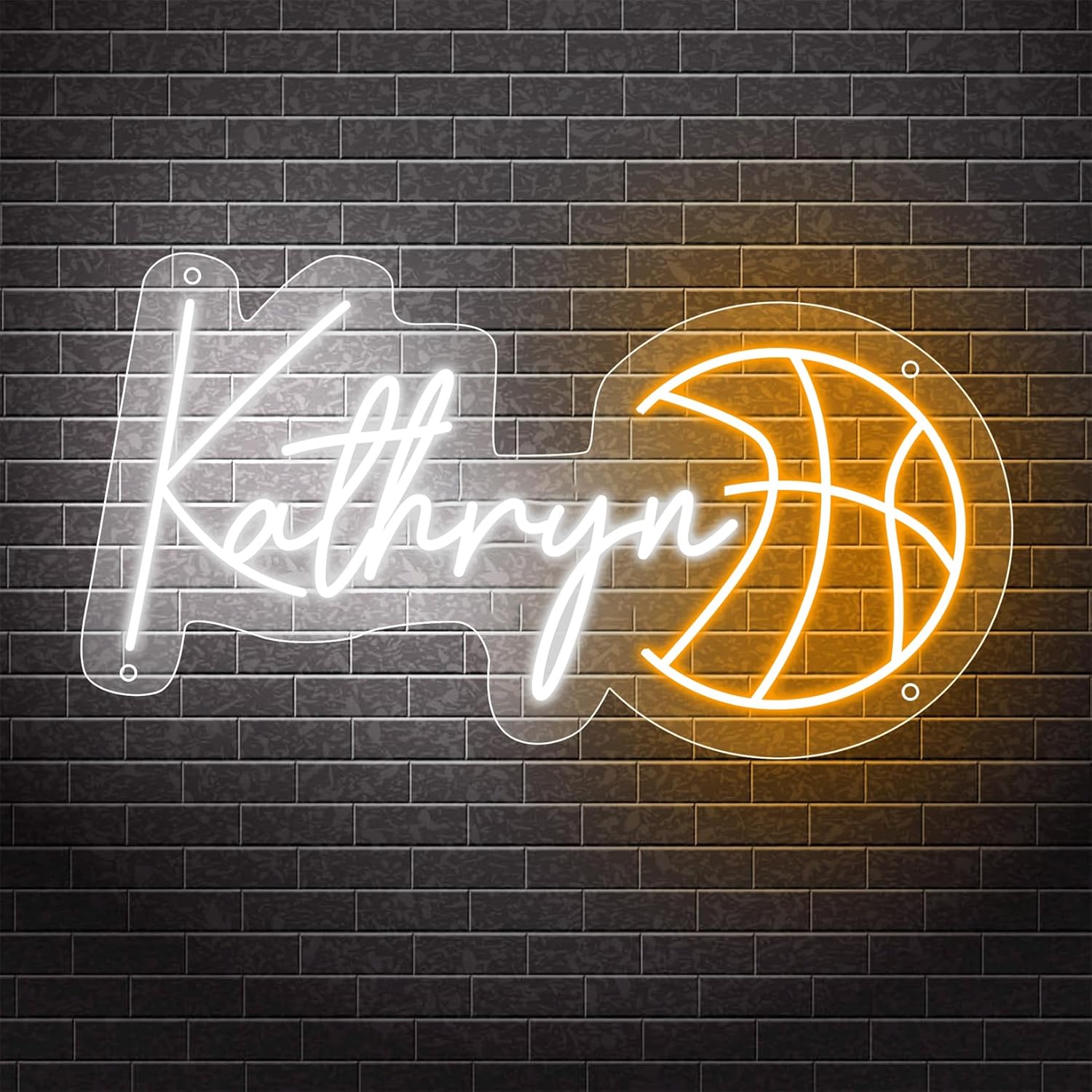 Personalized Name Basketball Neon Signs Basketball Player Name LED Neon Light Lamp for Men Basketball Lover Sport Fans Basketball Hanging Wall Decor Gifts Light Up Basketball Wall Art Neon Sign