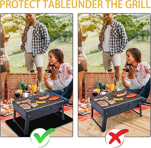 Miniatura 4 de Tapetes ignífugos para parrilla, 18 x 15 pulgadas, resistentes al calor, para parrilla de mesa al aire libre, protege tu mesa de parrilla al aire