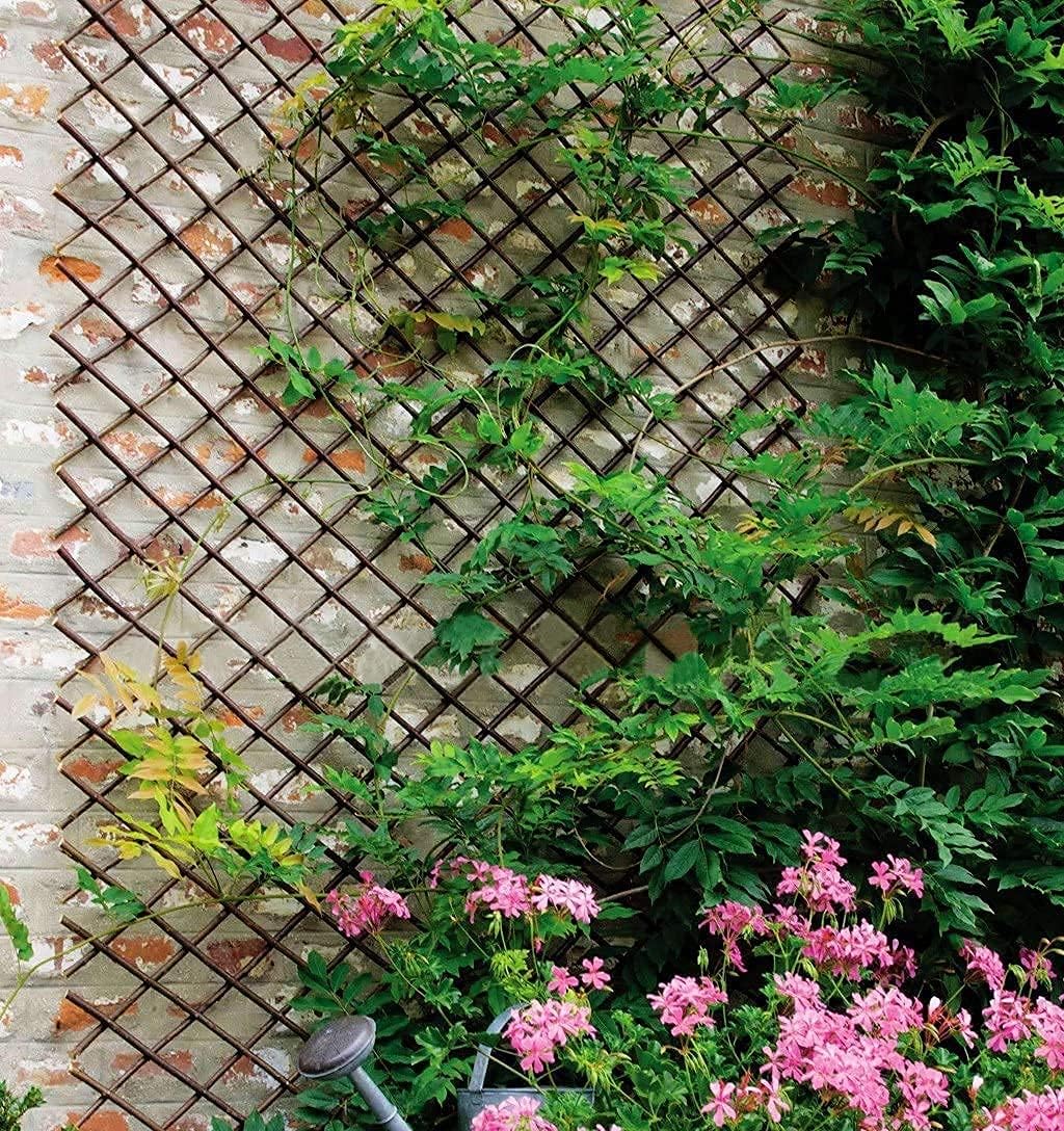 Expandable Garden Trellis Plant Support Willow Lattice Fence Panel for Climbing Plants Support 36x92 Inch (1)