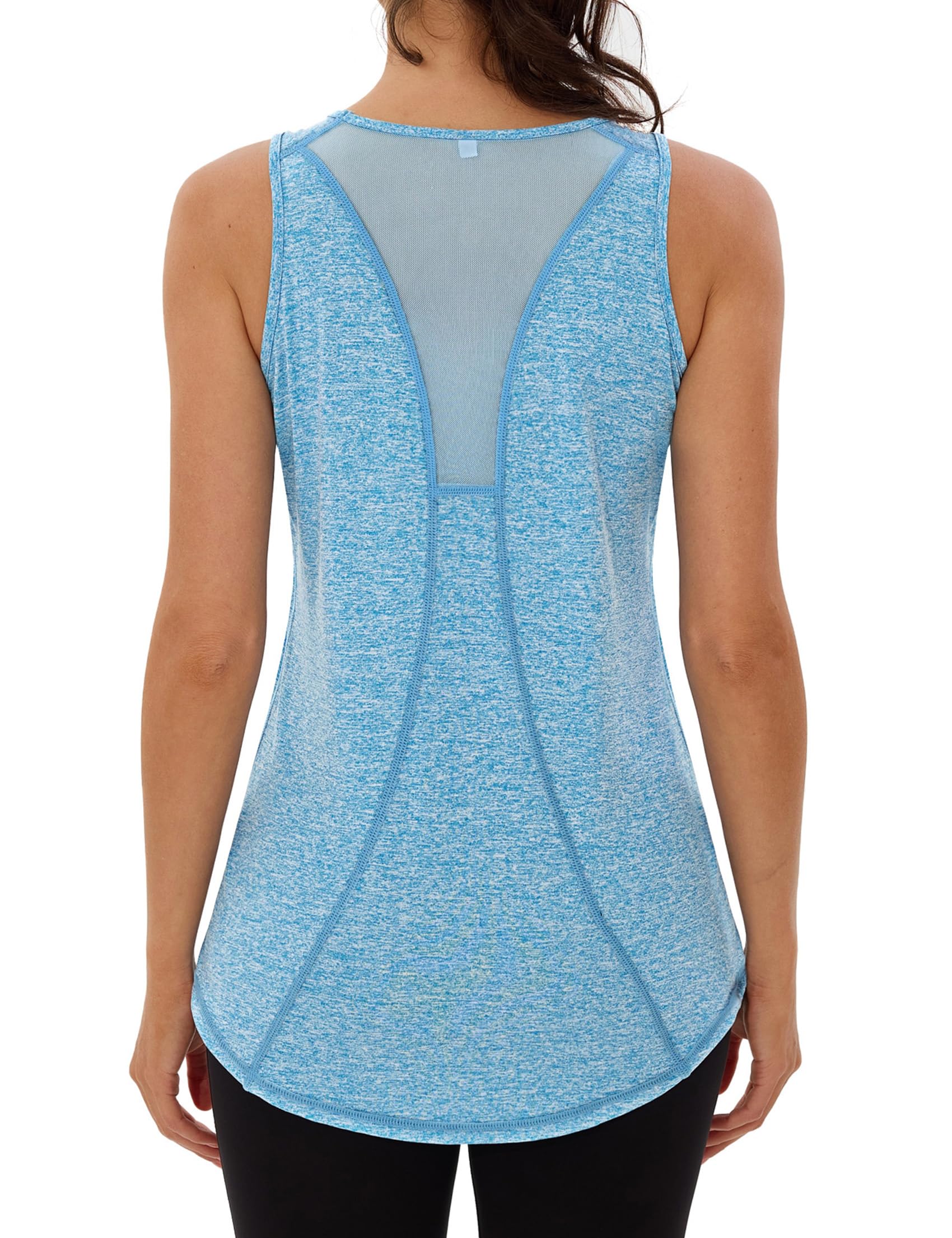 Wayleb Camiseta sin Mangas de Fitness para Mujer Espalda de Malla Chaleco Deportivo para Mujer Deportivo Yoga Tops Camisetas Tirantes para Correr — view 16