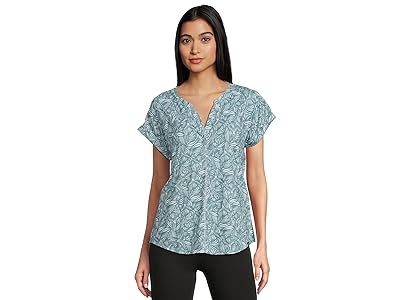 L.L.Bean Streamside T-Shirts Split-Neck Short Sleeve Women