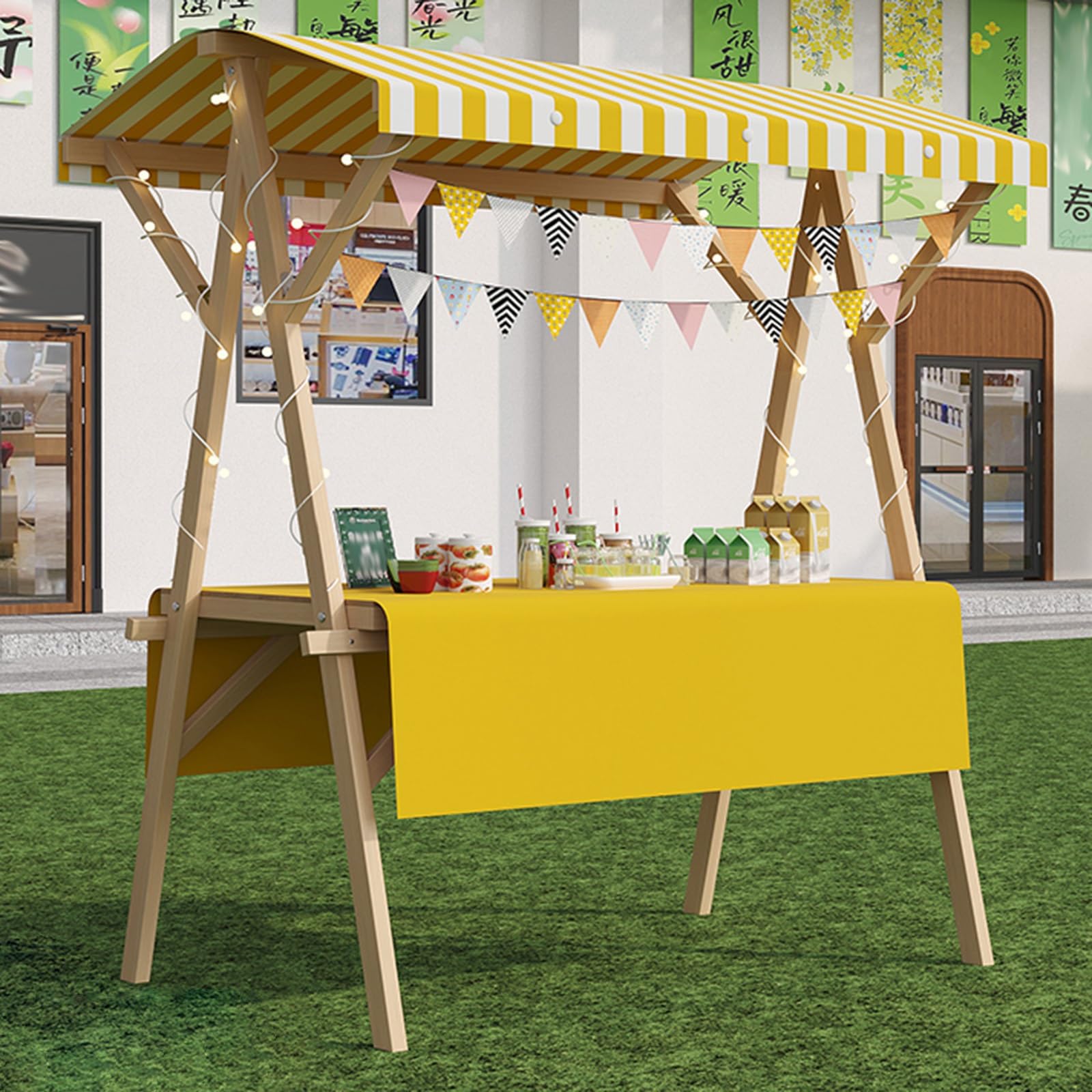 Faltbarer Marktstände, Präsentationsständer mit Baldachin, hölzerner Verkaufswagen für Straßenverkauf, Handwerksausstellungen und Festivals