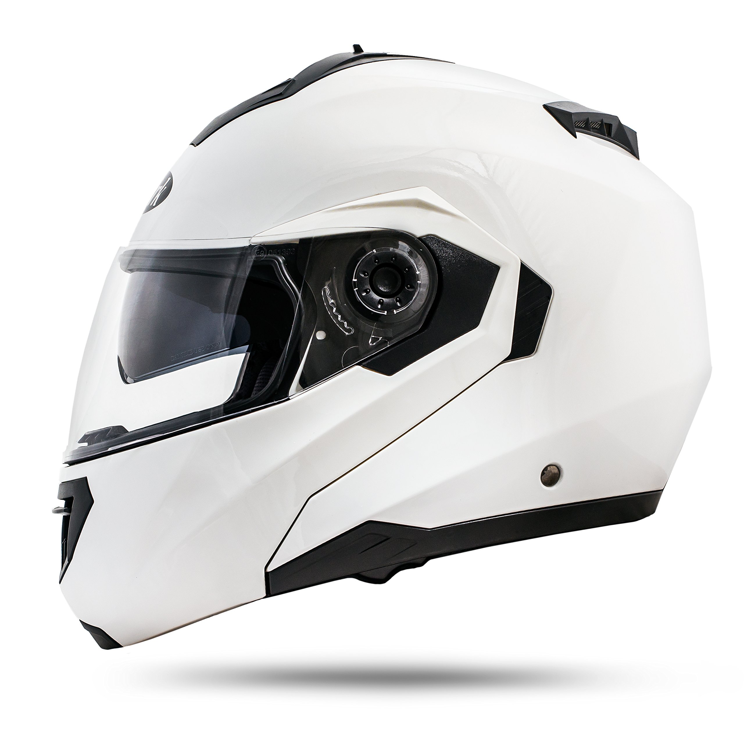 Montreal Weiß Größe L 59-60cm Klapphelm mit Doppelvisier System und der neusten Sicherheitsnorm ECE 2205