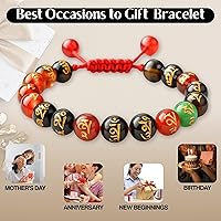 Vista 727 de Amazing Gemstone Crystal Bracelet for Women Men's Gifts - Protection Healing Crystal Bracelet - 8mm Gemstone Beaded Adjustable Bracelet Pulseras